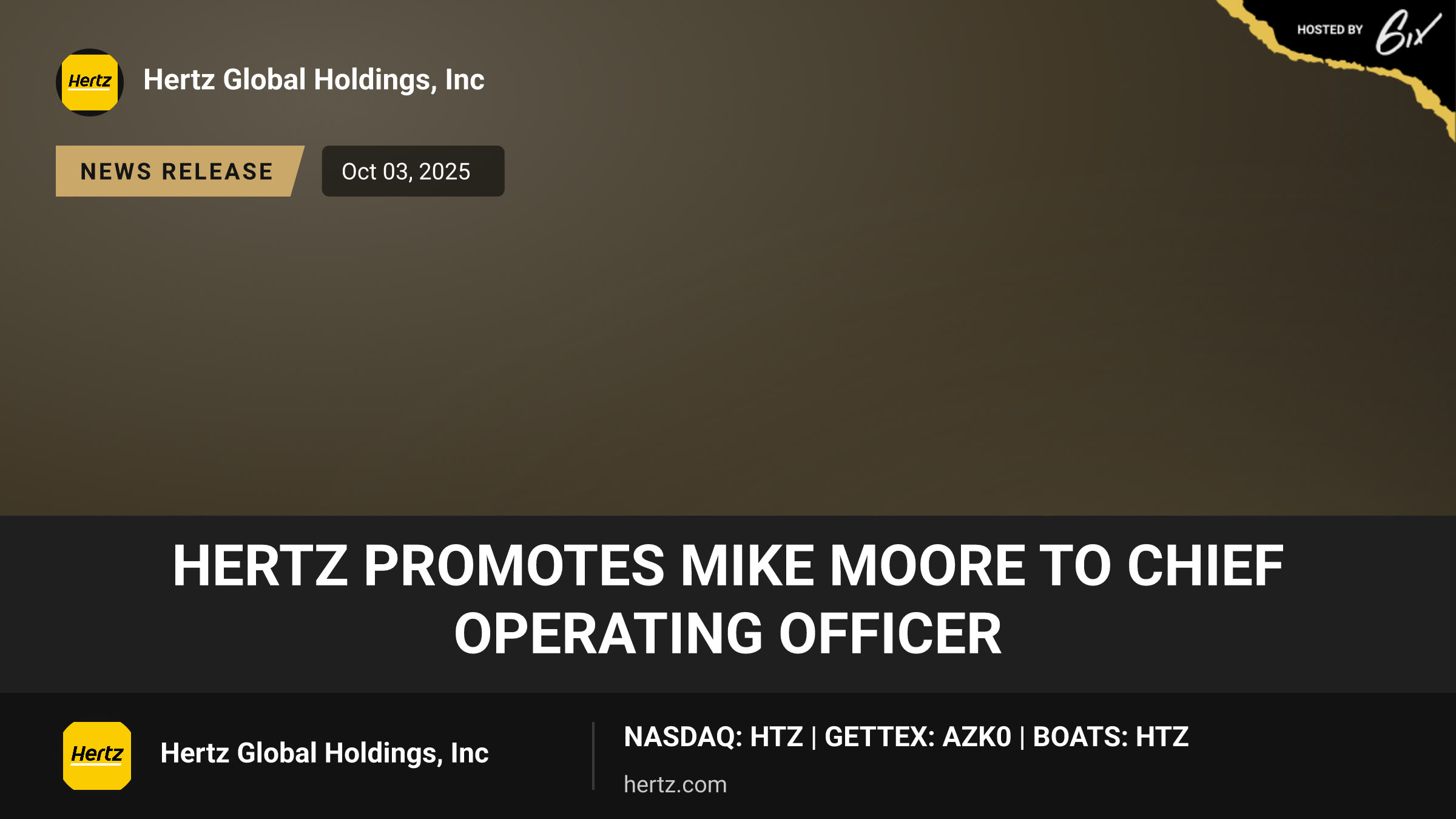 Hertz Promotes Mike Moore to Chief Operating Officer