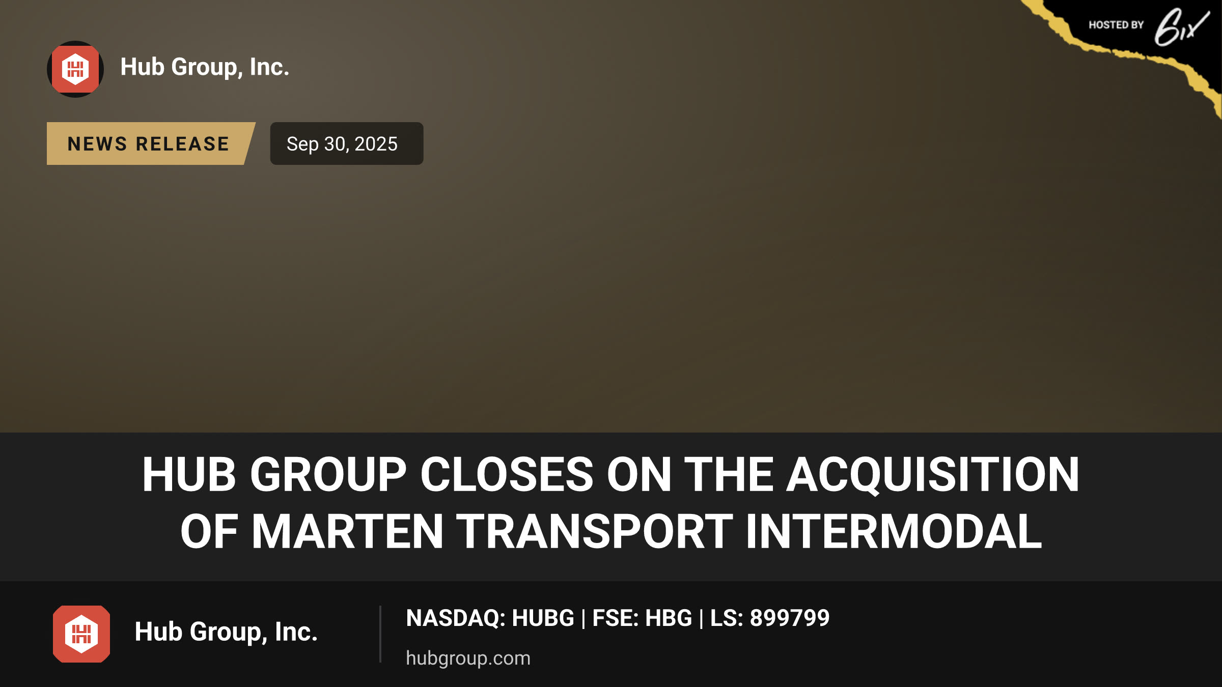 Hub Group Closes on the Acquisition of Marten Transport Intermodal