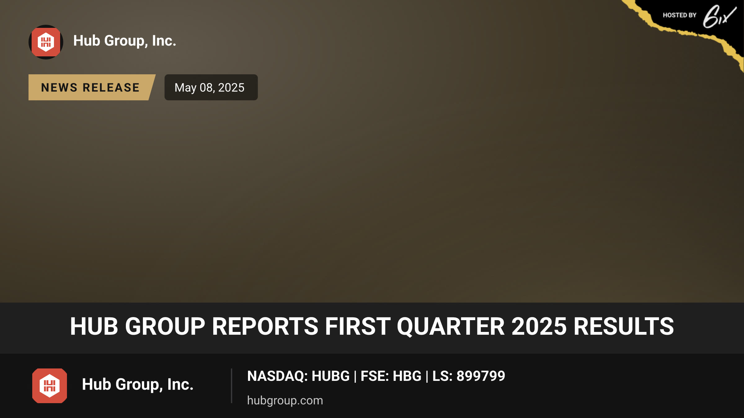 Hub Group Reports First Quarter 2025 Results