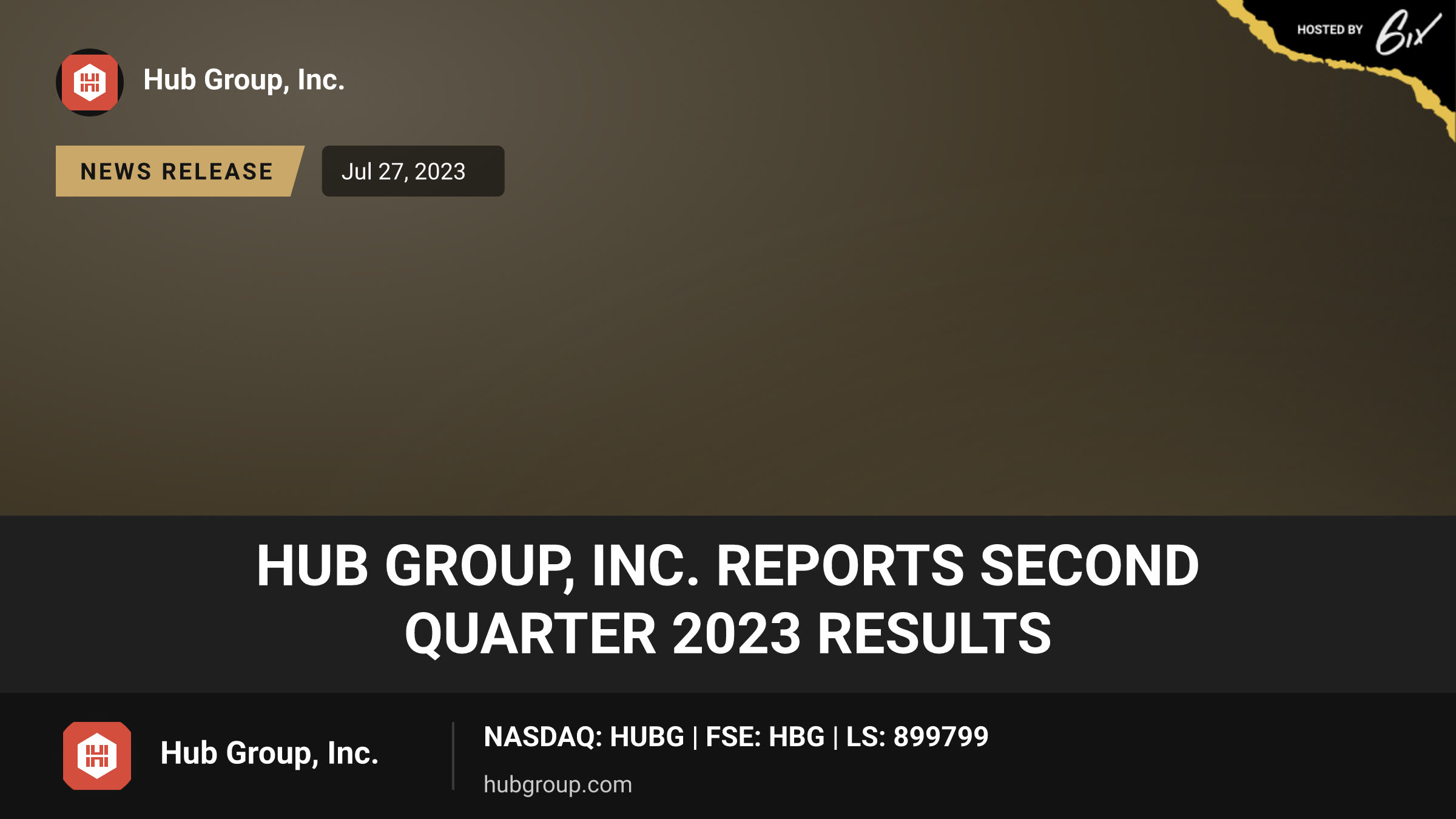 Hub Group, Inc. Reports Second Quarter 2023 Results