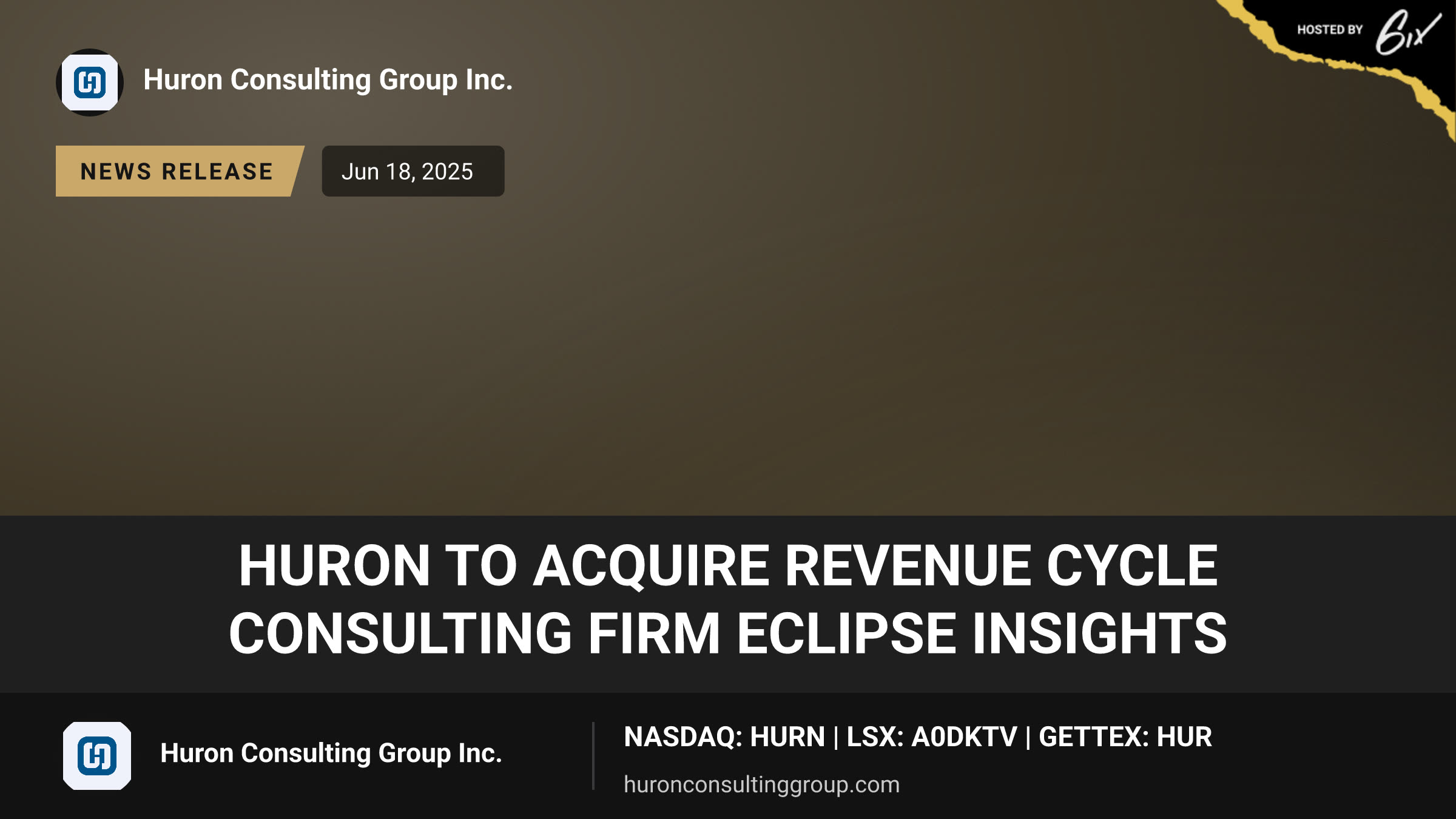 Huron to Acquire Revenue Cycle Consulting Firm Eclipse Insights