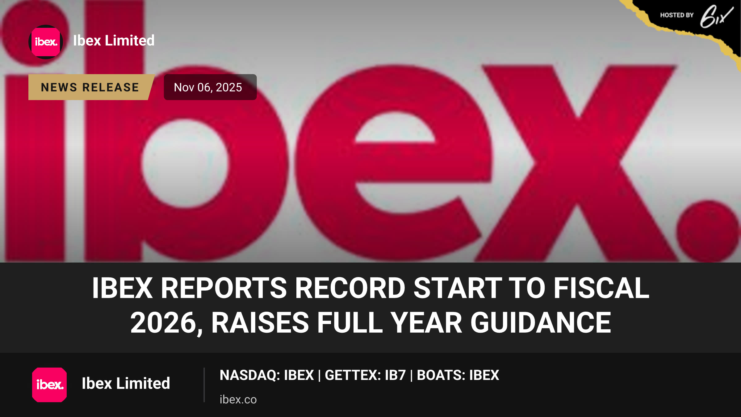 IBEX Reports Record Start to Fiscal 2026, Raises Full Year Guidance