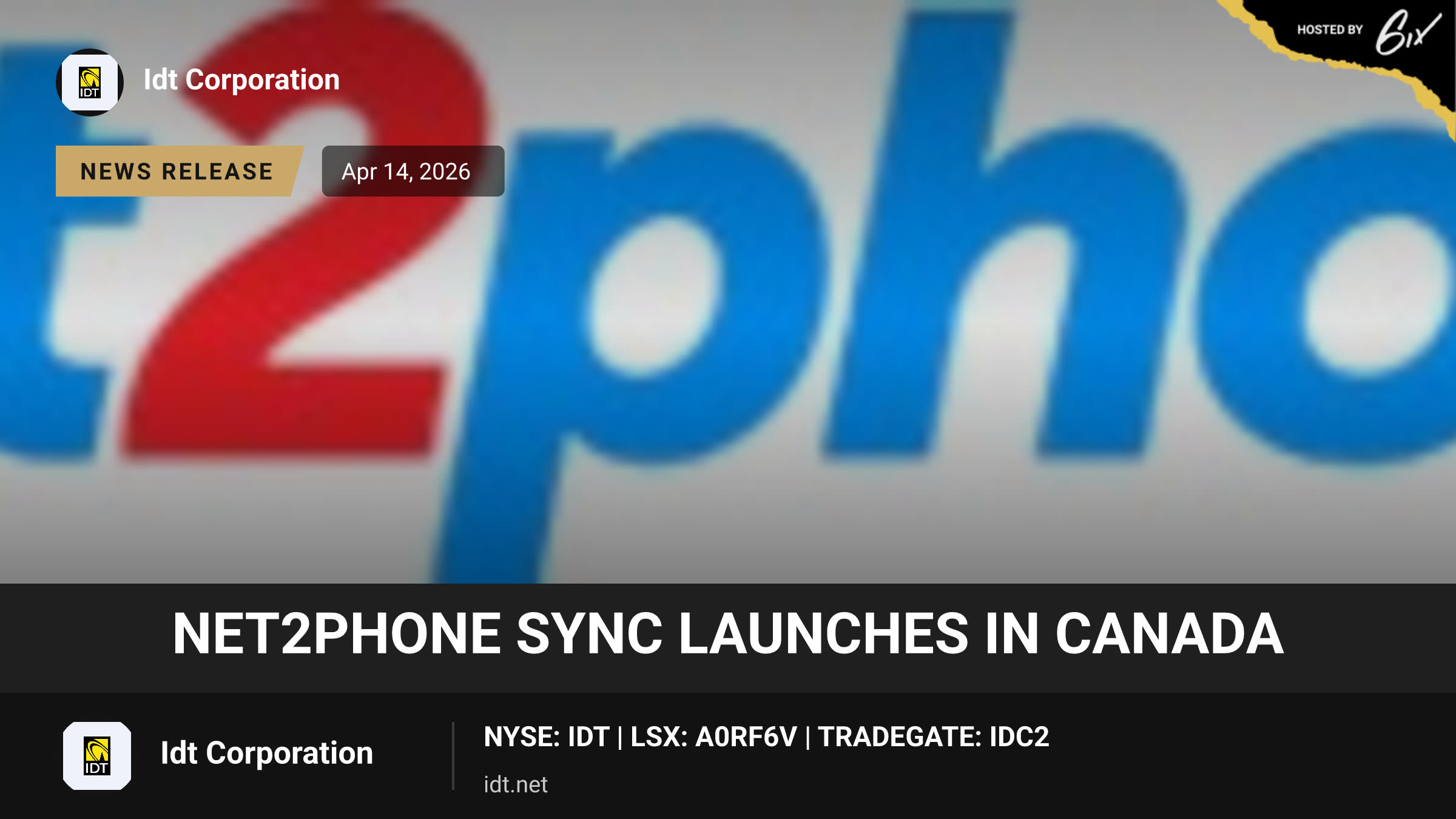 net2phone Sync Launches in Canada