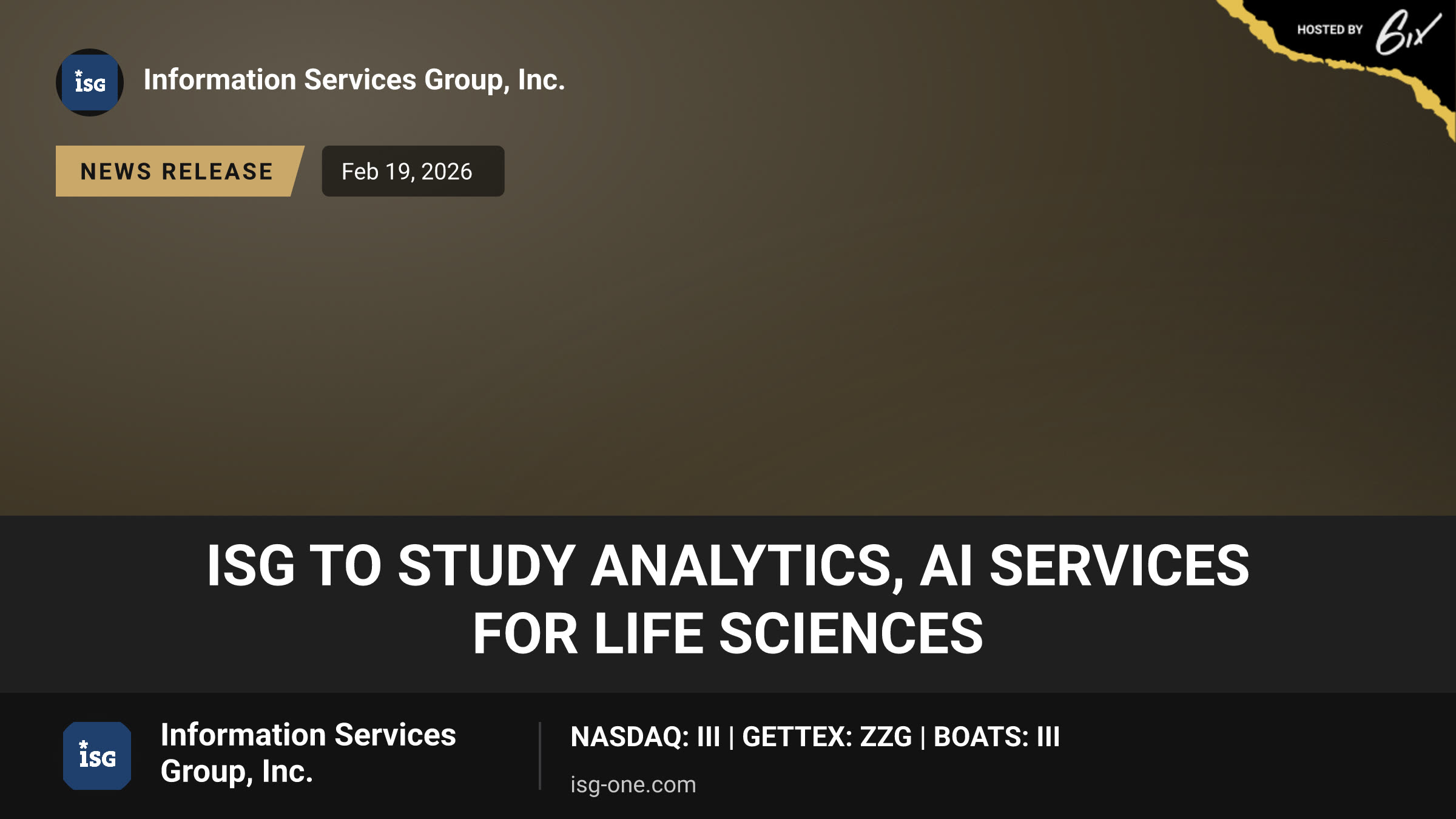 ISG to Study Analytics, AI Services for Life Sciences