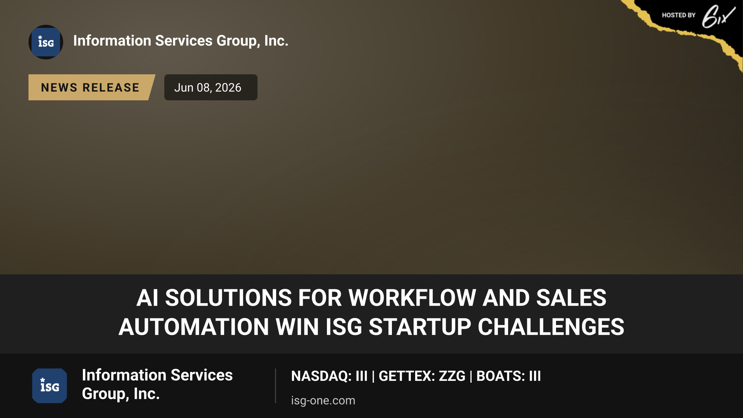 AI Solutions for Workflow and Sales Automation Win ISG Startup Challenges