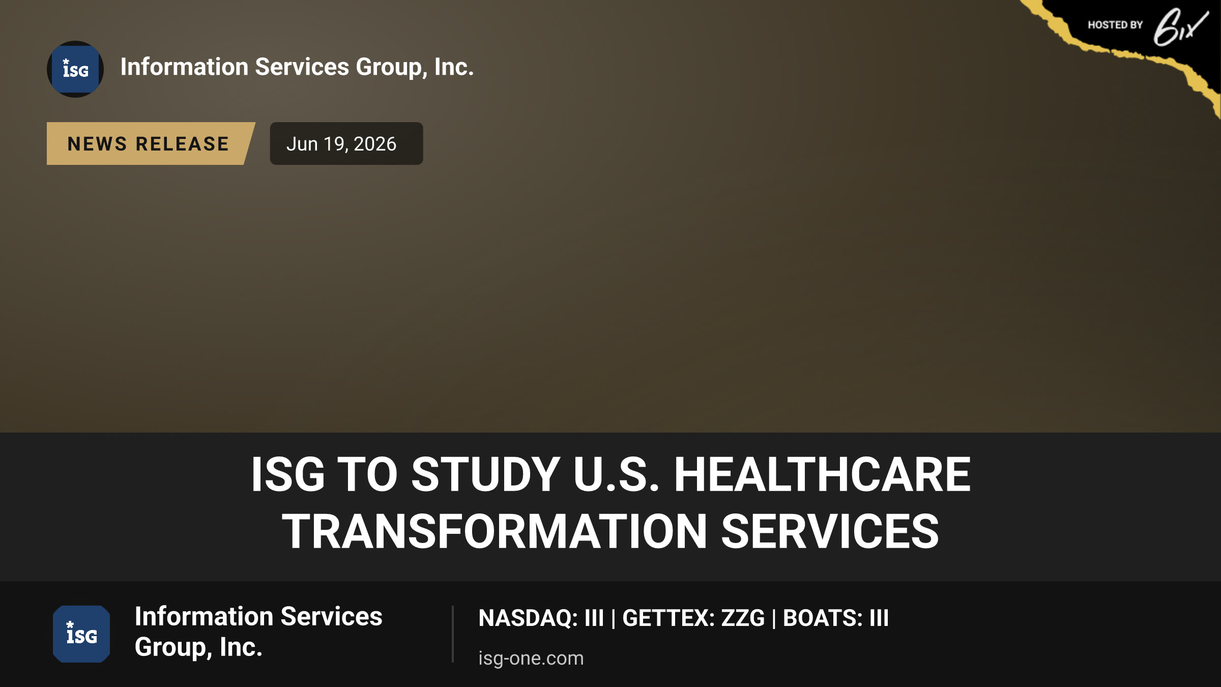ISG to Study U.S. Healthcare Transformation Services