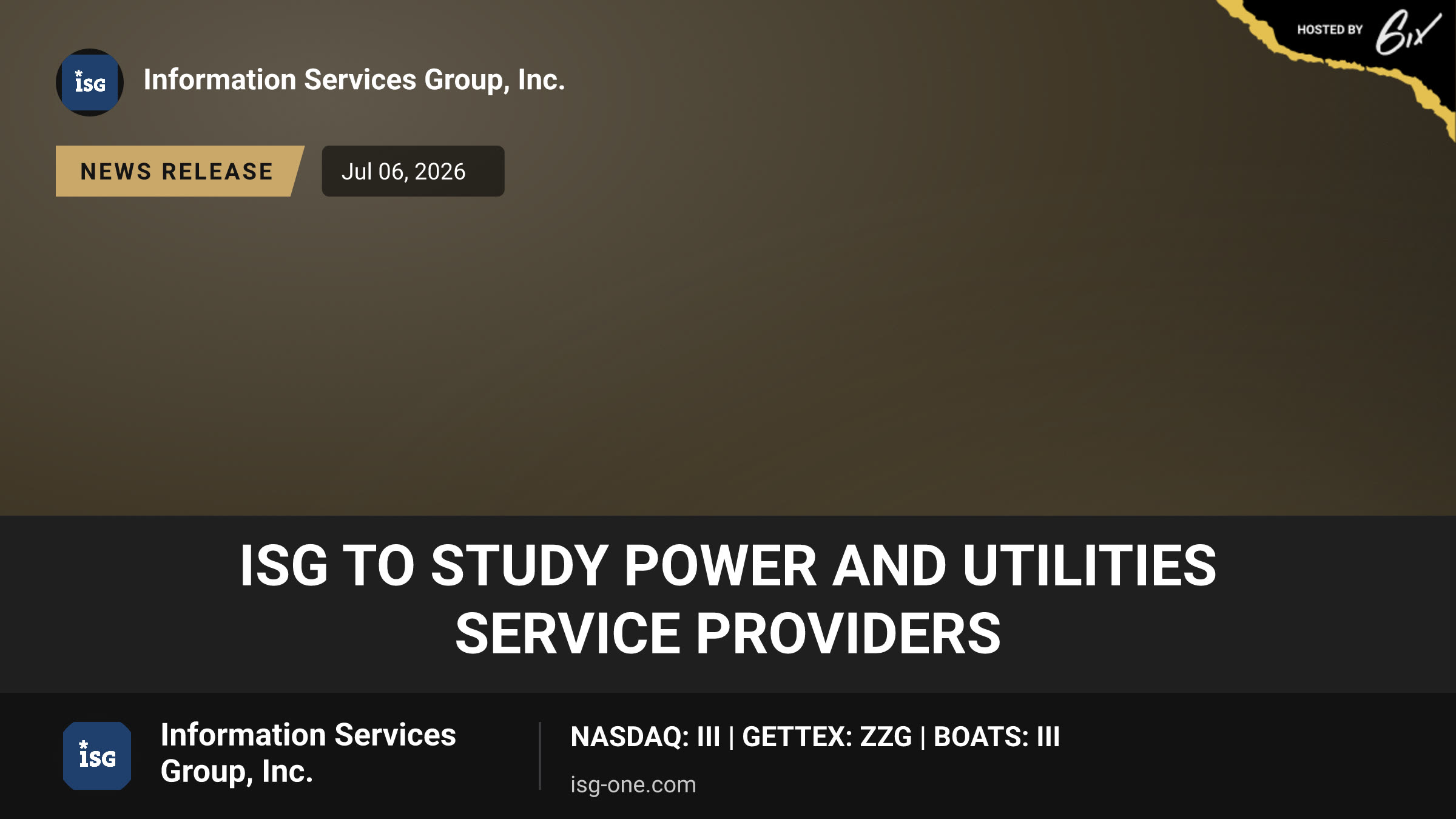 ISG to Study Power and Utilities Service Providers