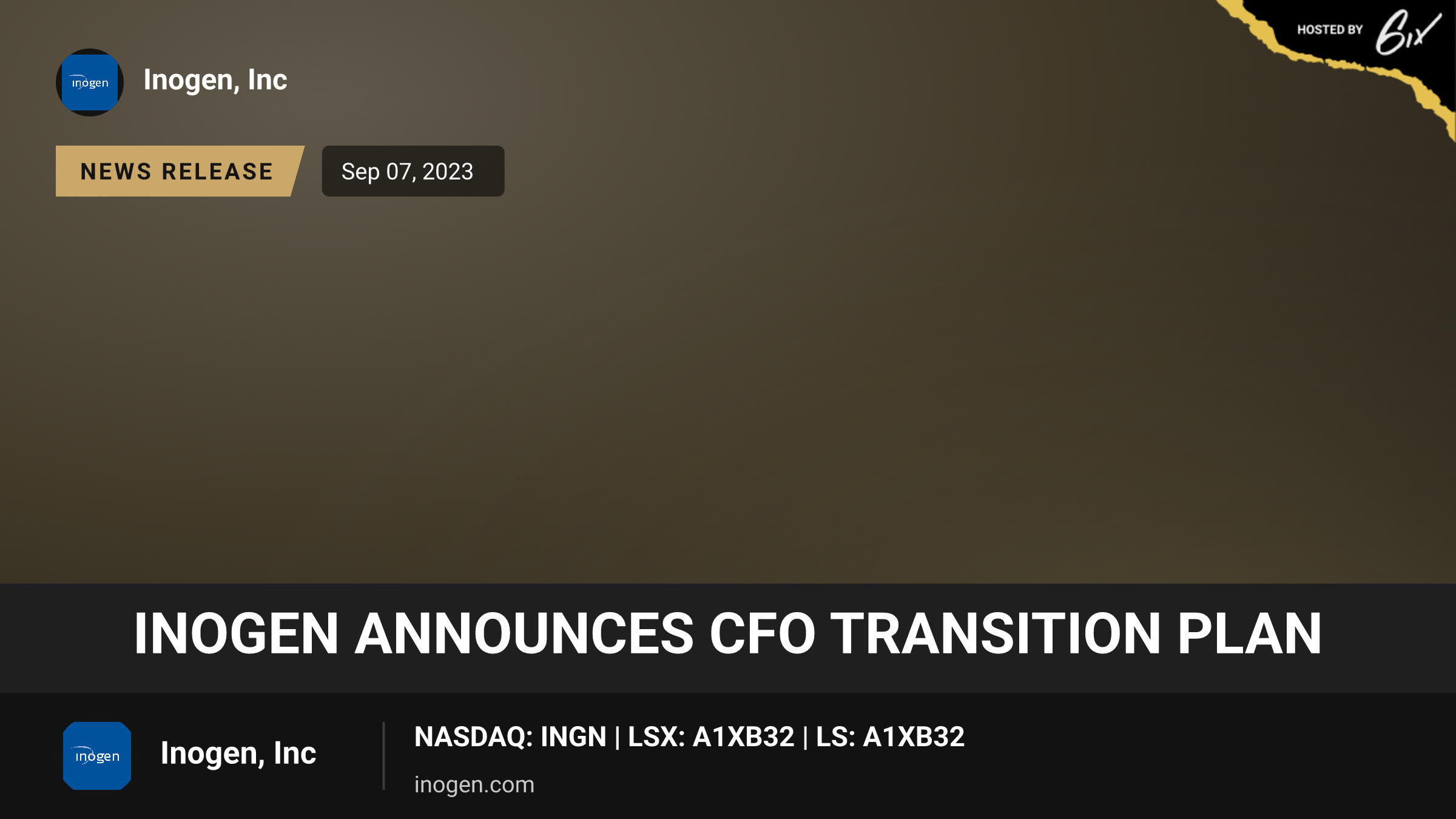 Inogen Announces CFO Transition Plan