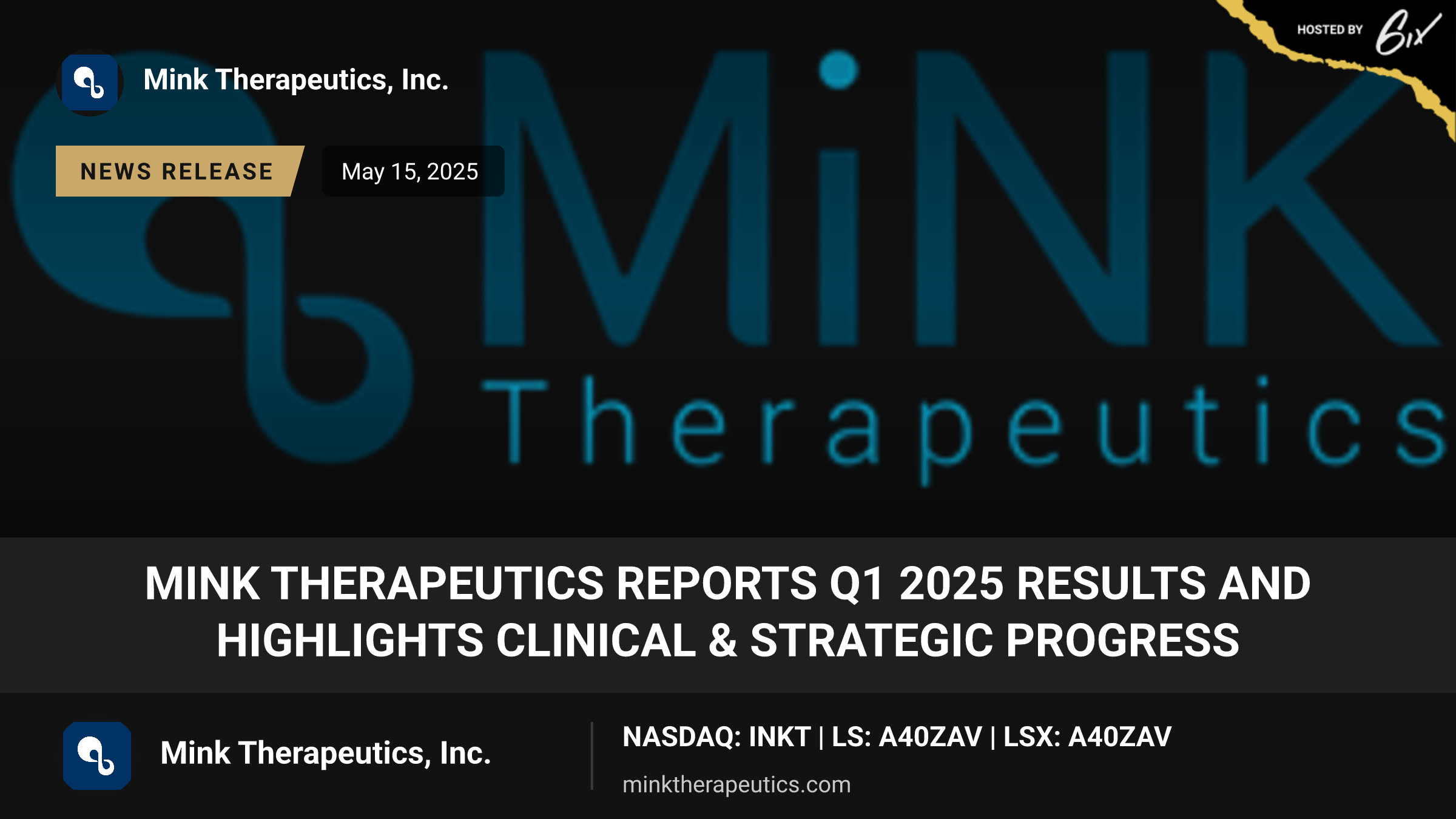 MiNK Therapeutics Reports Q1 2025 Results and Highlights Clinical & Strategic Progress