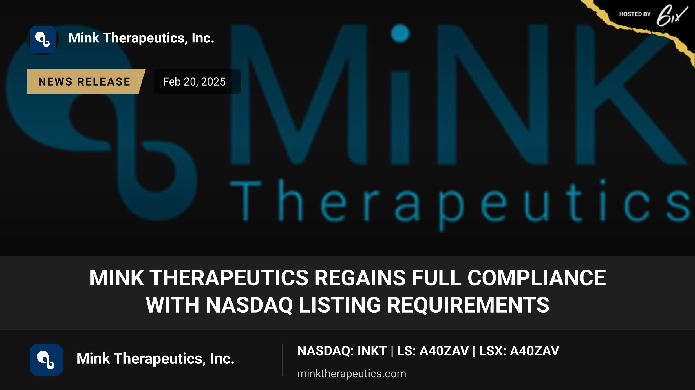 MiNK Therapeutics Regains Full Compliance with Nasdaq Listing Requirements