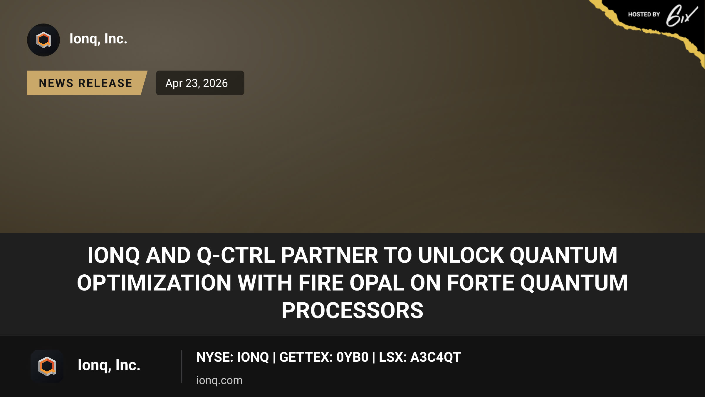 IonQ and Q-CTRL Partner to Unlock Quantum Optimization with Fire Opal on Forte Quantum Processors