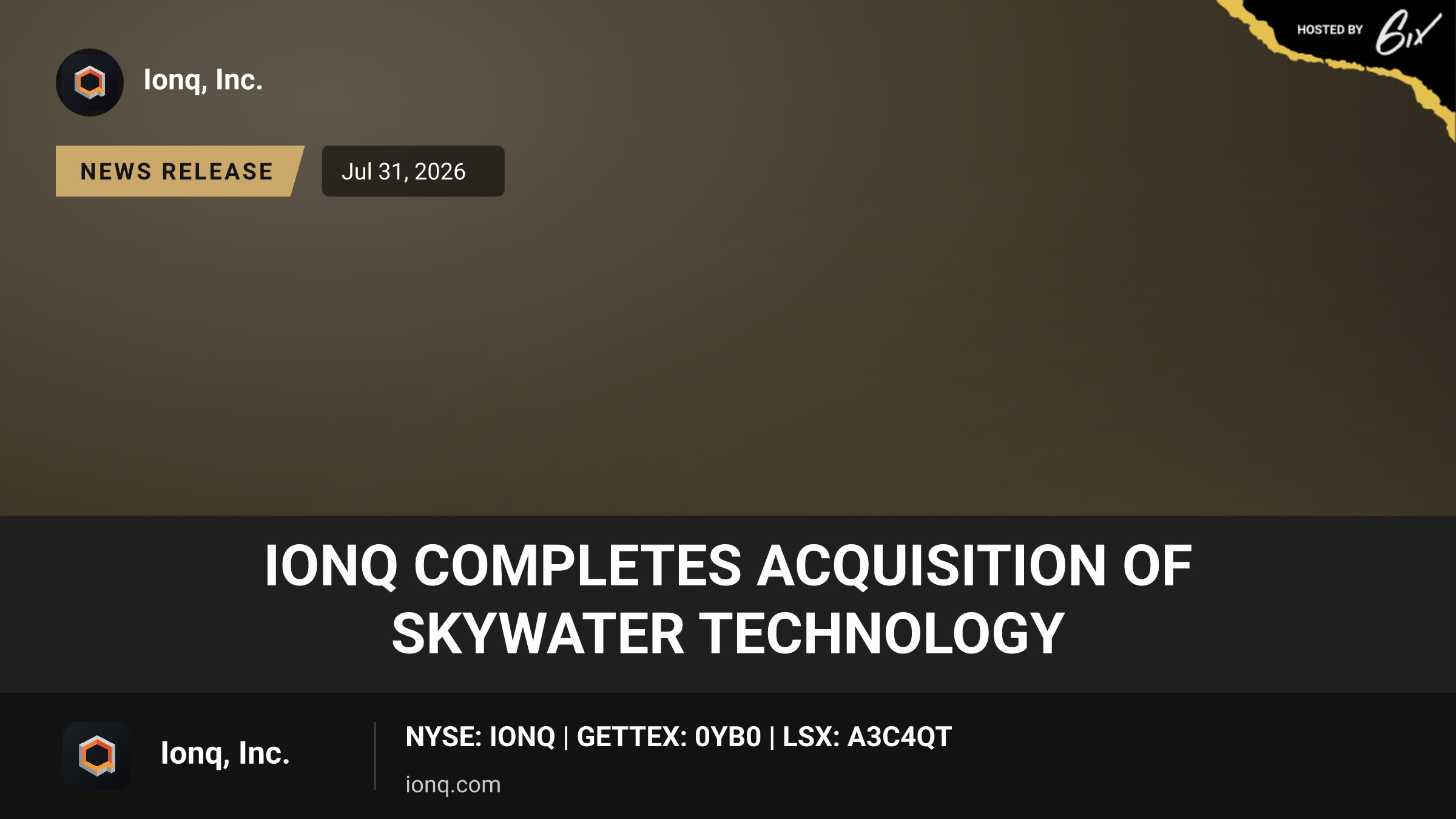 IonQ Completes Acquisition of SkyWater Technology