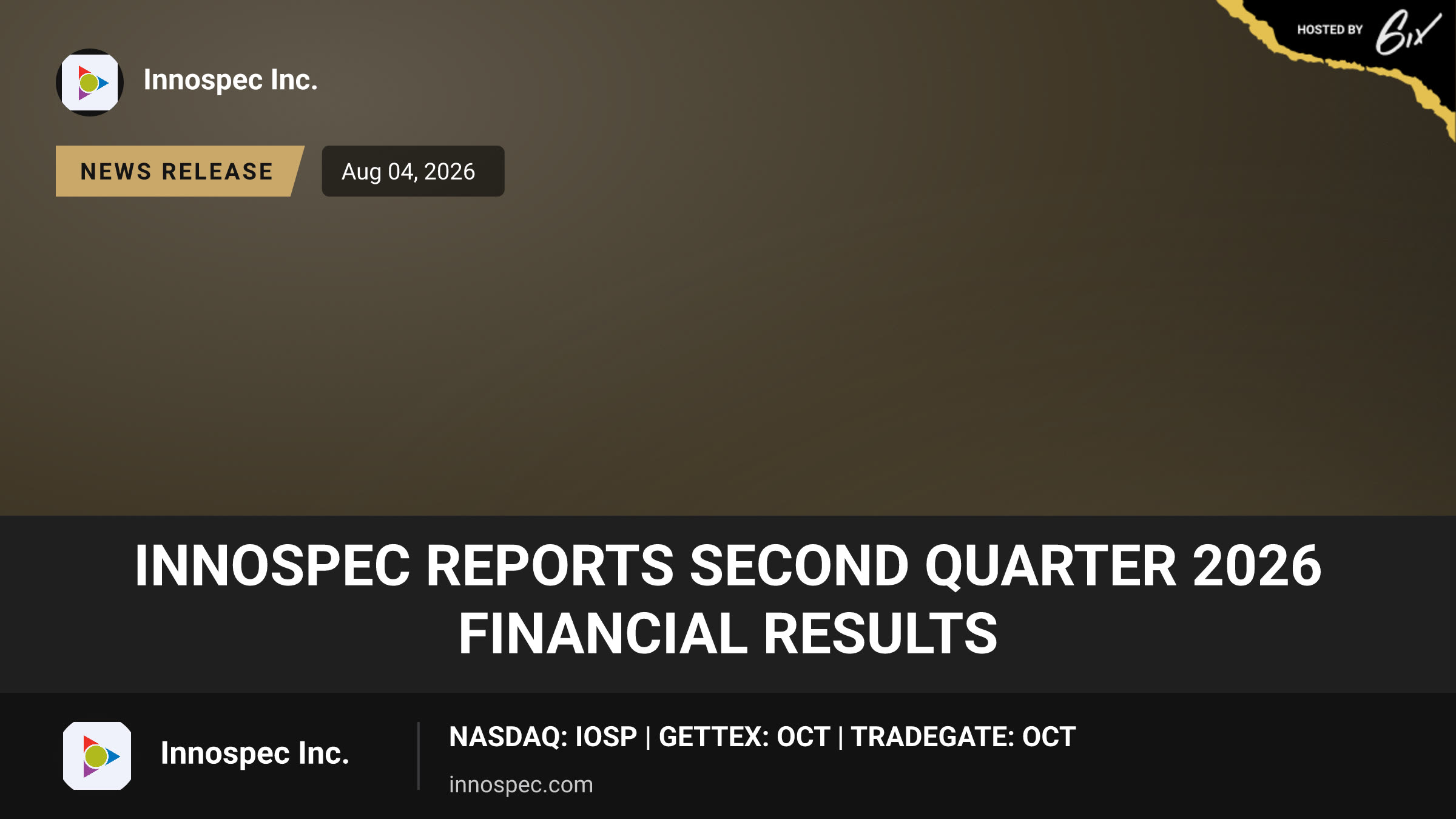 Innospec Reports Second Quarter 2026 Financial Results