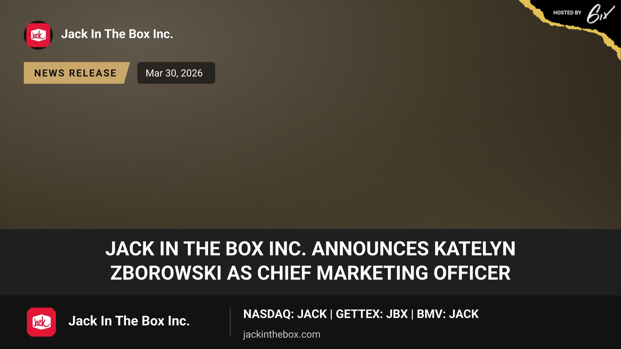 Jack in the Box Inc. Announces Katelyn Zborowski as Chief Marketing Officer