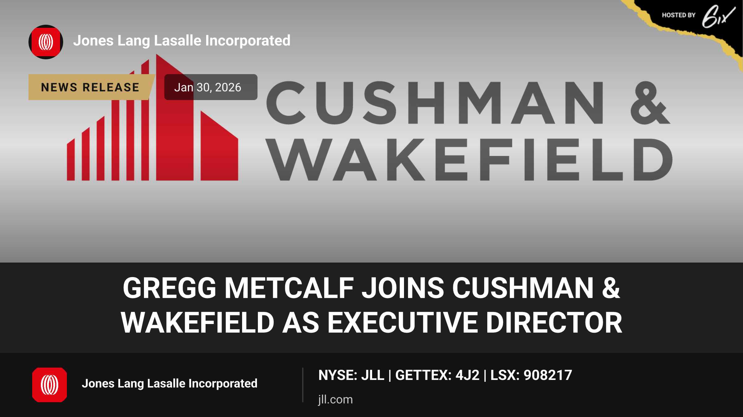 Gregg Metcalf Joins Cushman & Wakefield as Executive Director