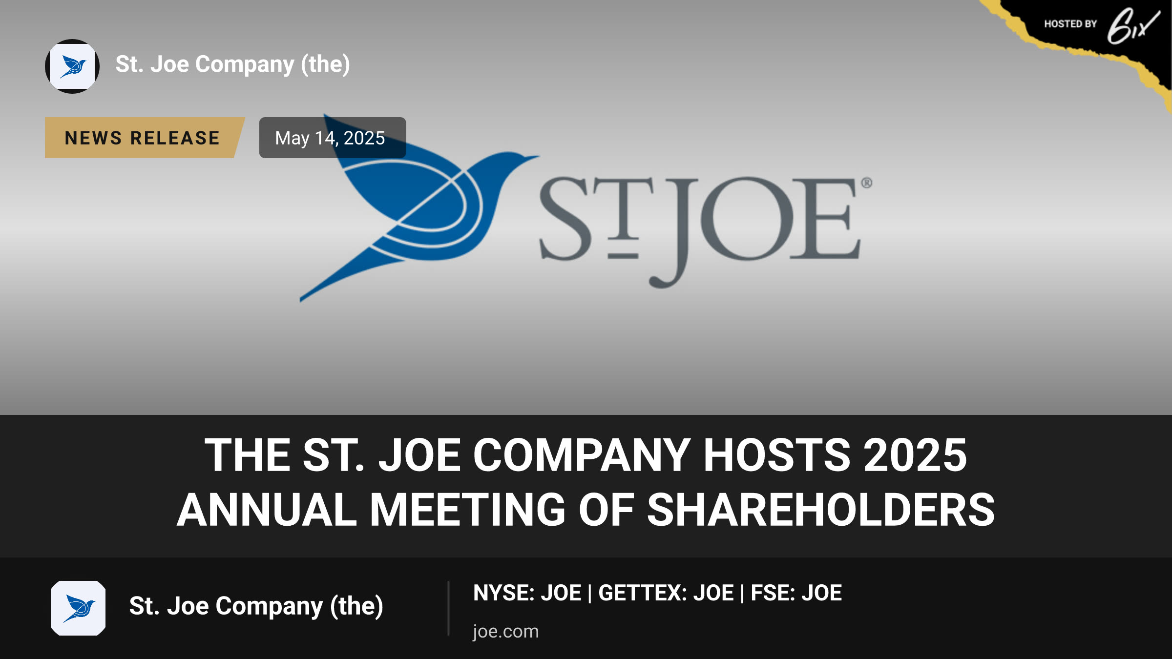 The St. Joe Company Hosts 2025 Annual Meeting of Shareholders
