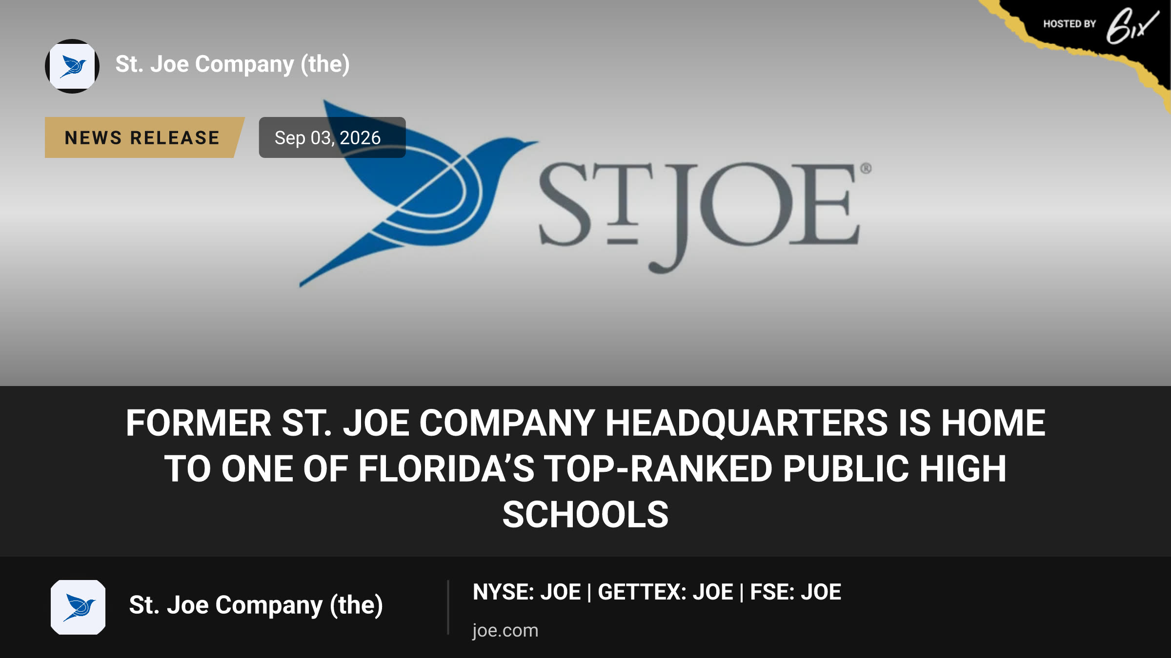 Former St. Joe Company Headquarters Is Home to One of Florida’s Top-Ranked Public High Schools