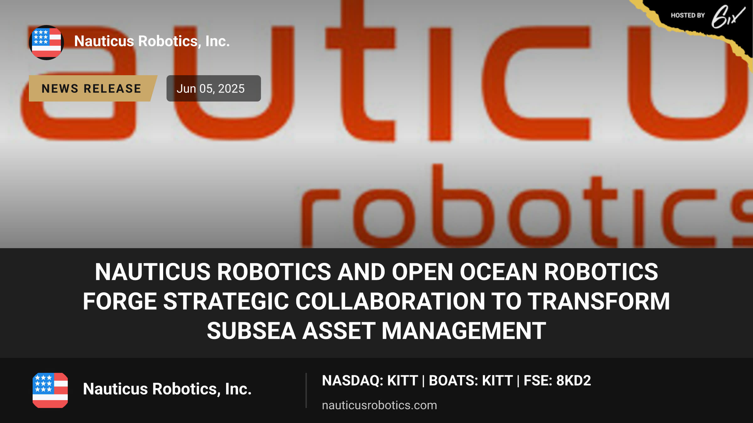 Nauticus Robotics and Open Ocean Robotics Forge Strategic Collaboration to Transform Subsea Asset Management