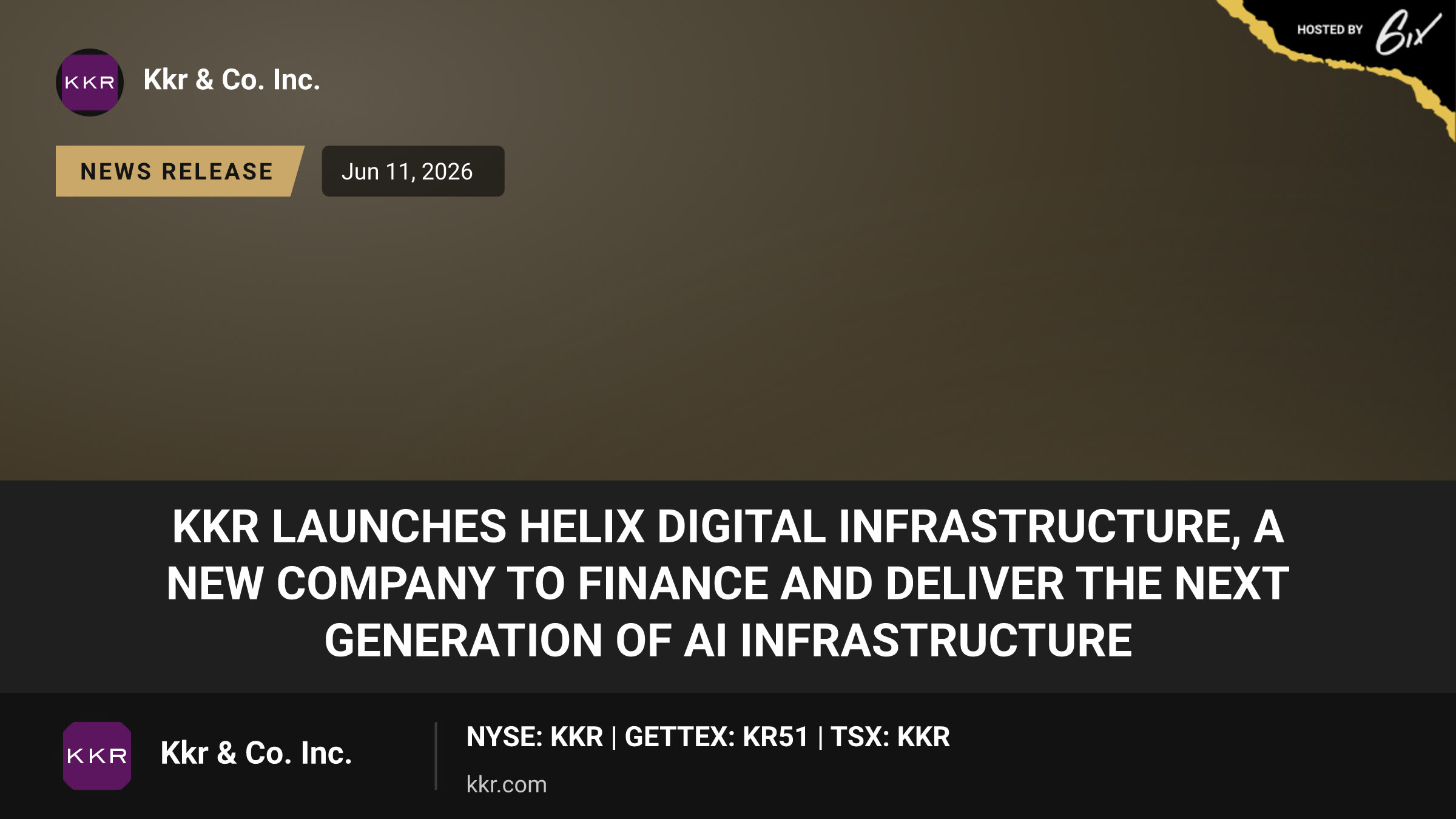 KKR Launches Helix Digital Infrastructure, a New Company to Finance and Deliver the Next Generation of AI Infrastructure