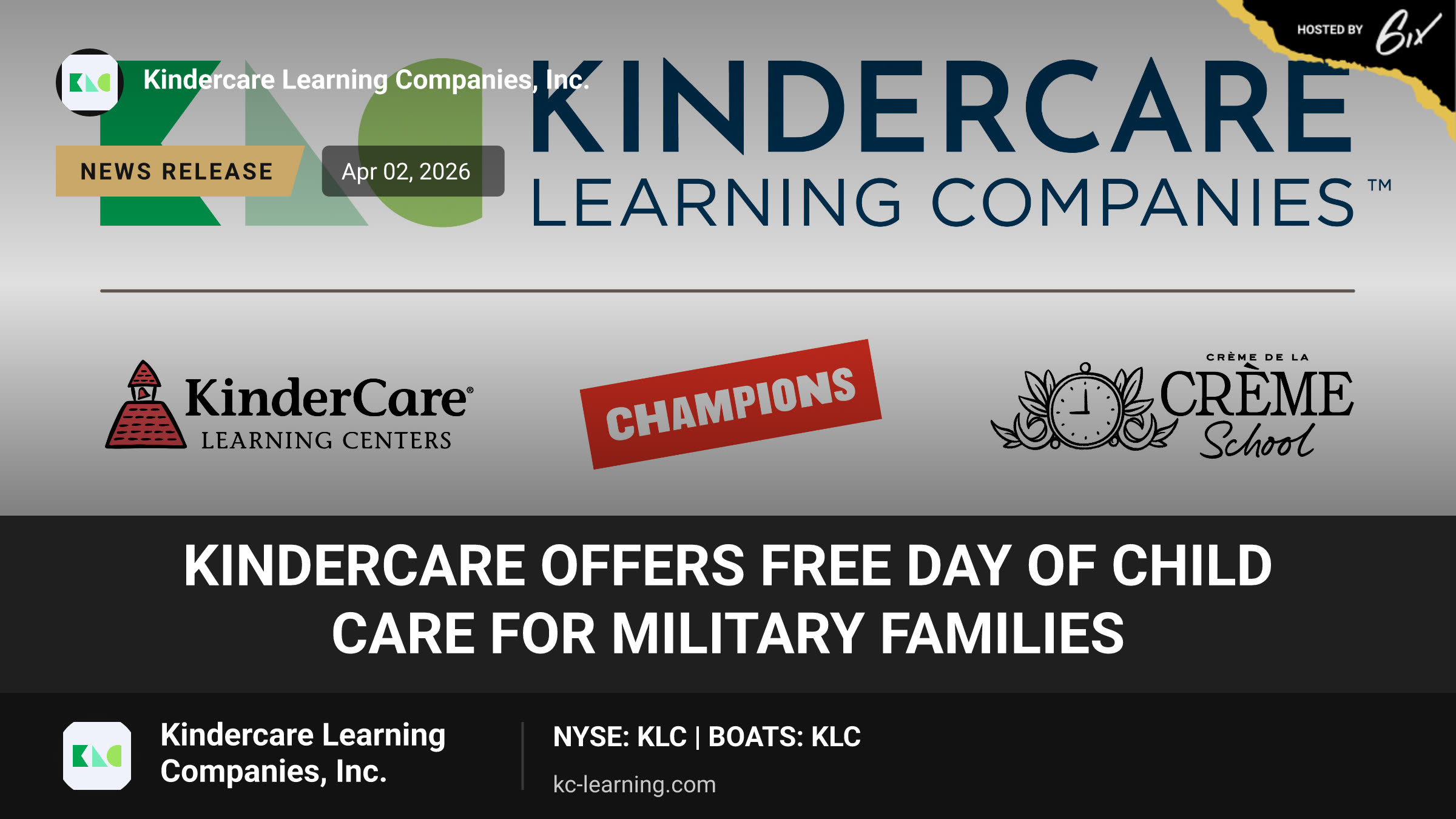 KinderCare Offers Free Day of Child Care for Military Families
