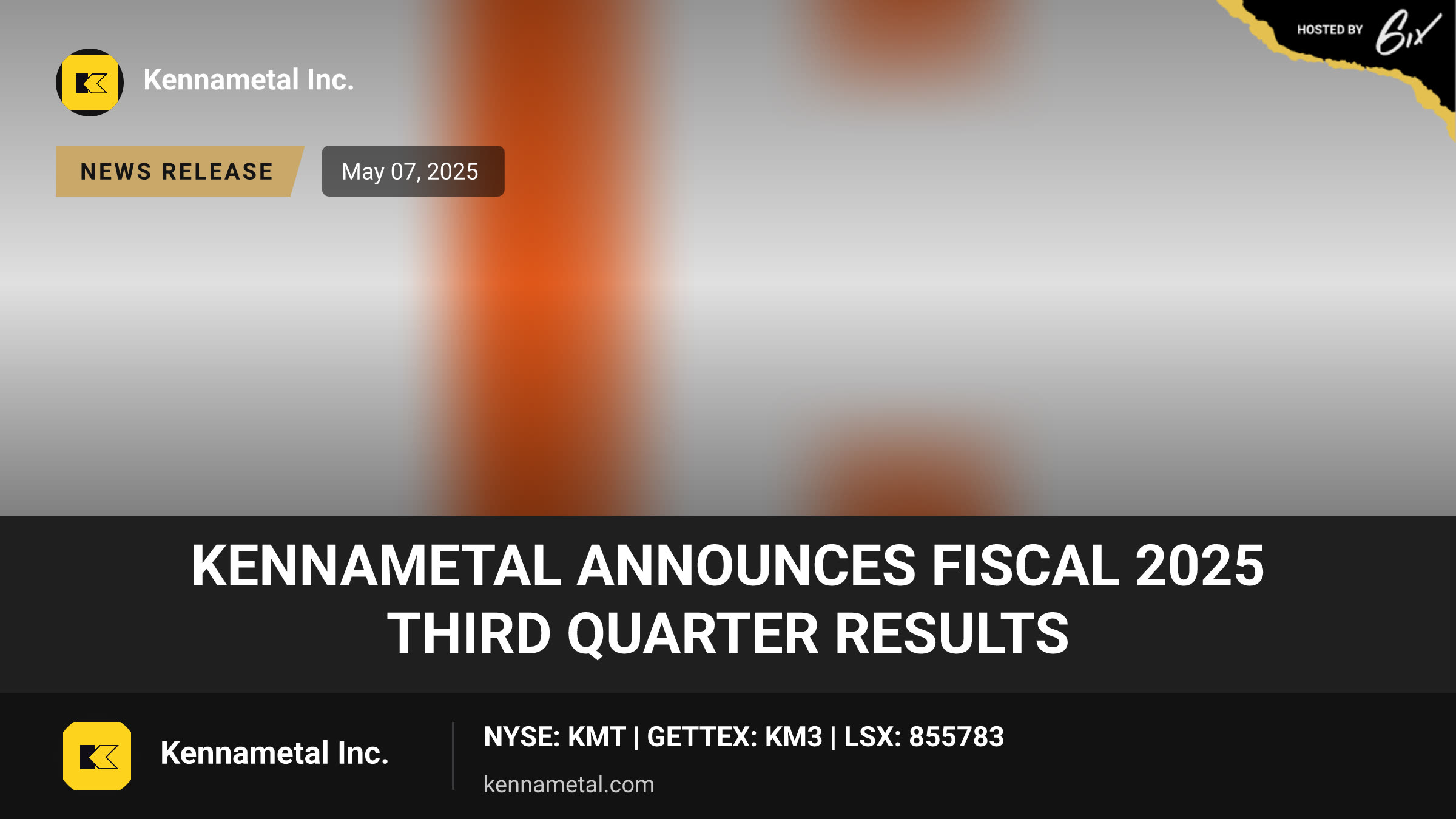 Kennametal Announces Fiscal 2025 Third Quarter Results