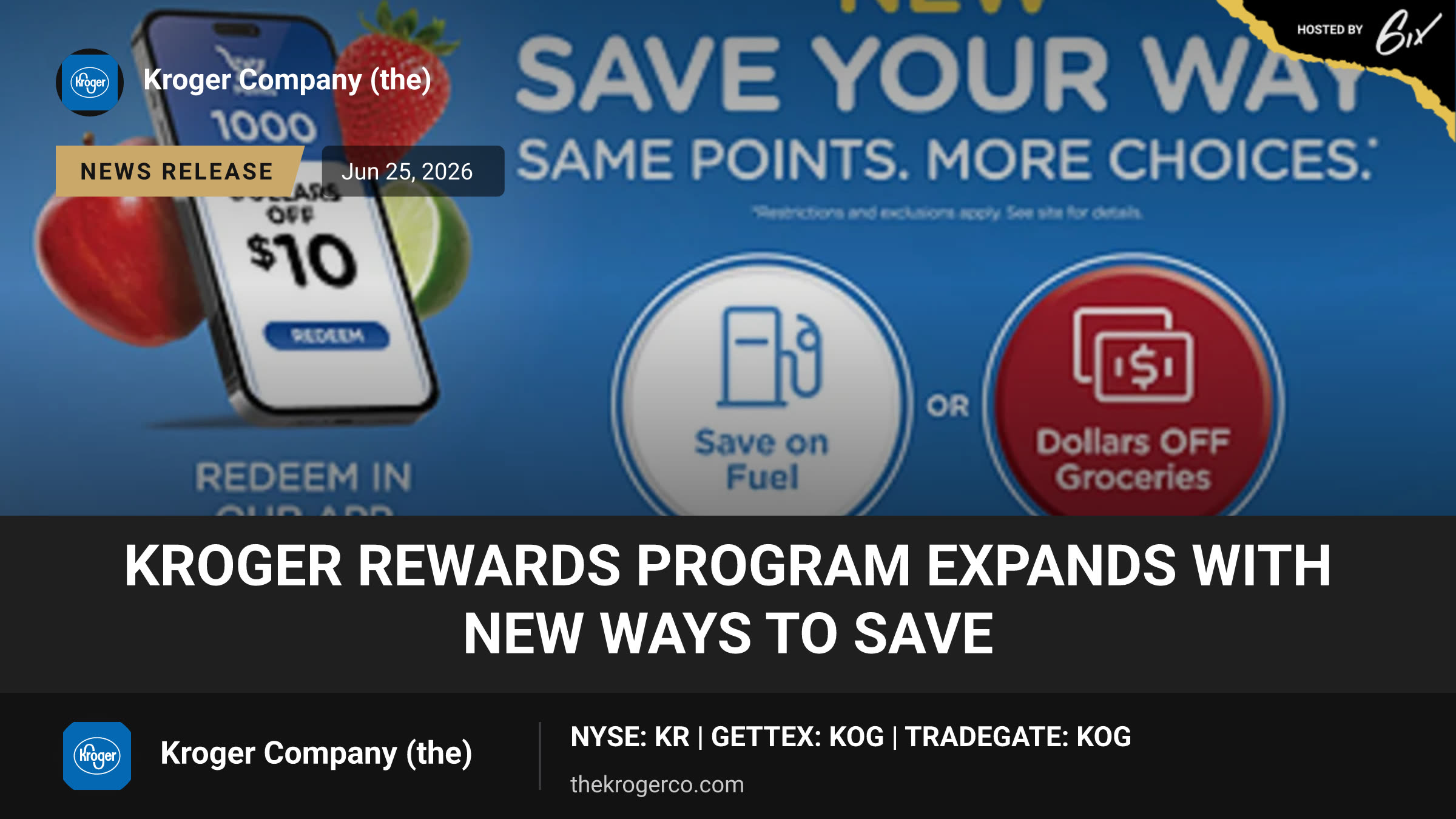 Kroger Rewards Program Expands with New Ways to Save