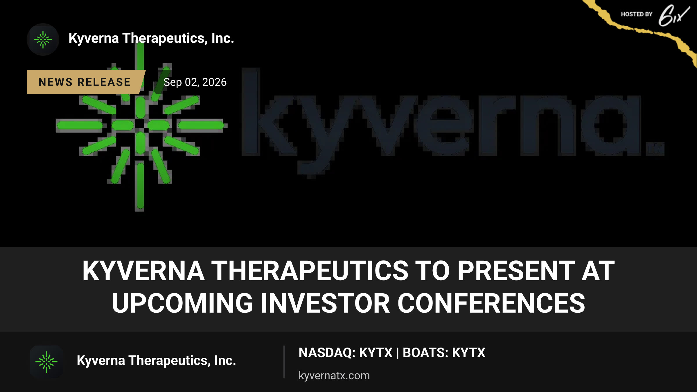 Kyverna Therapeutics to Present at Upcoming Investor Conferences