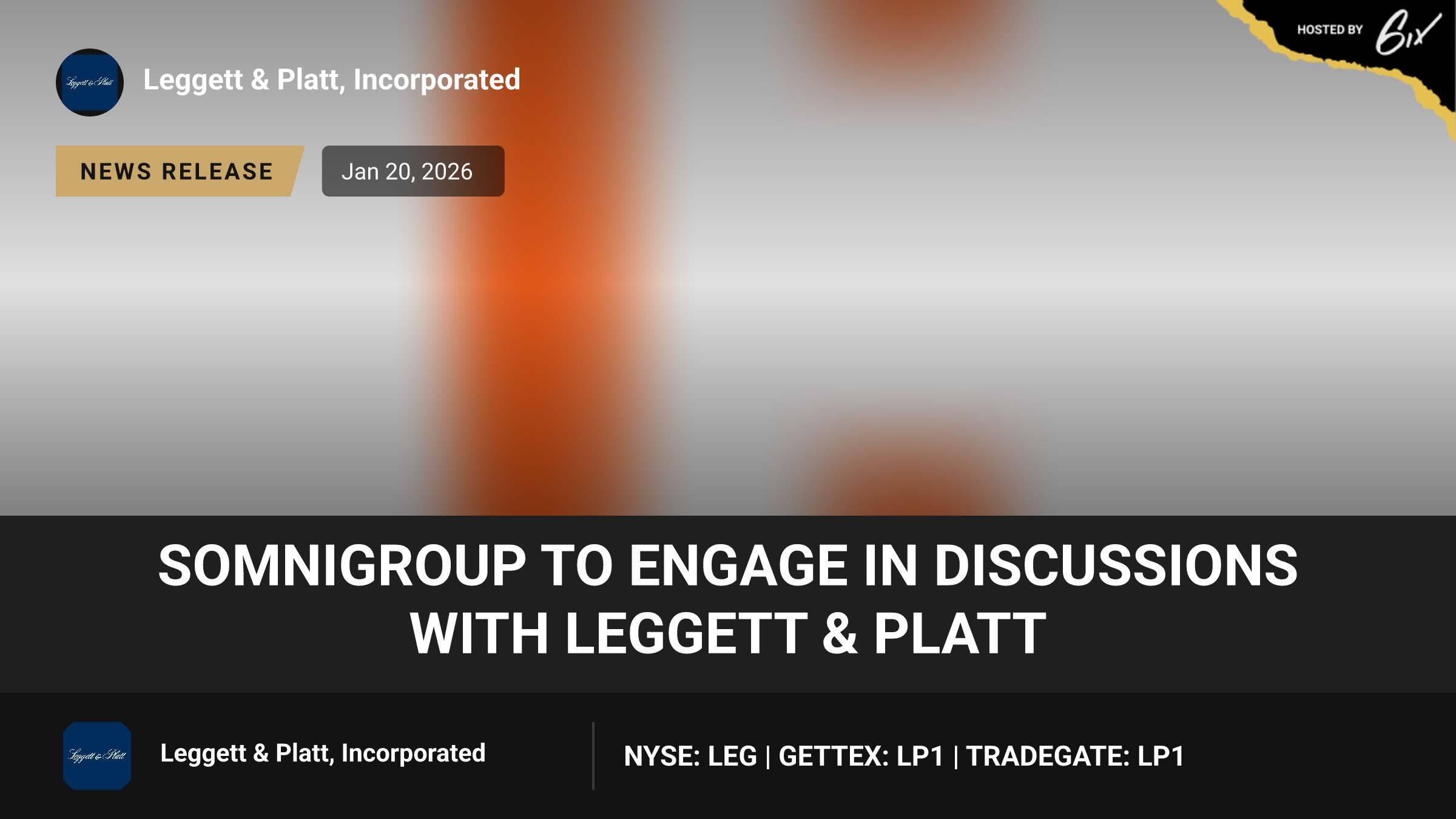 Somnigroup to Engage in Discussions with Leggett & Platt