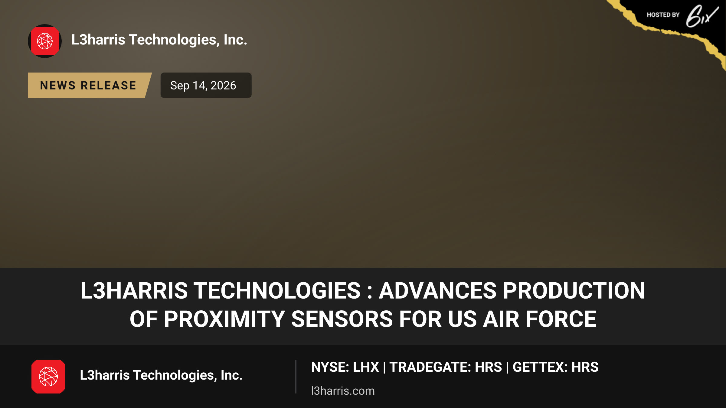 L3Harris Technologies : Advances Production of Proximity Sensors for US Air Force