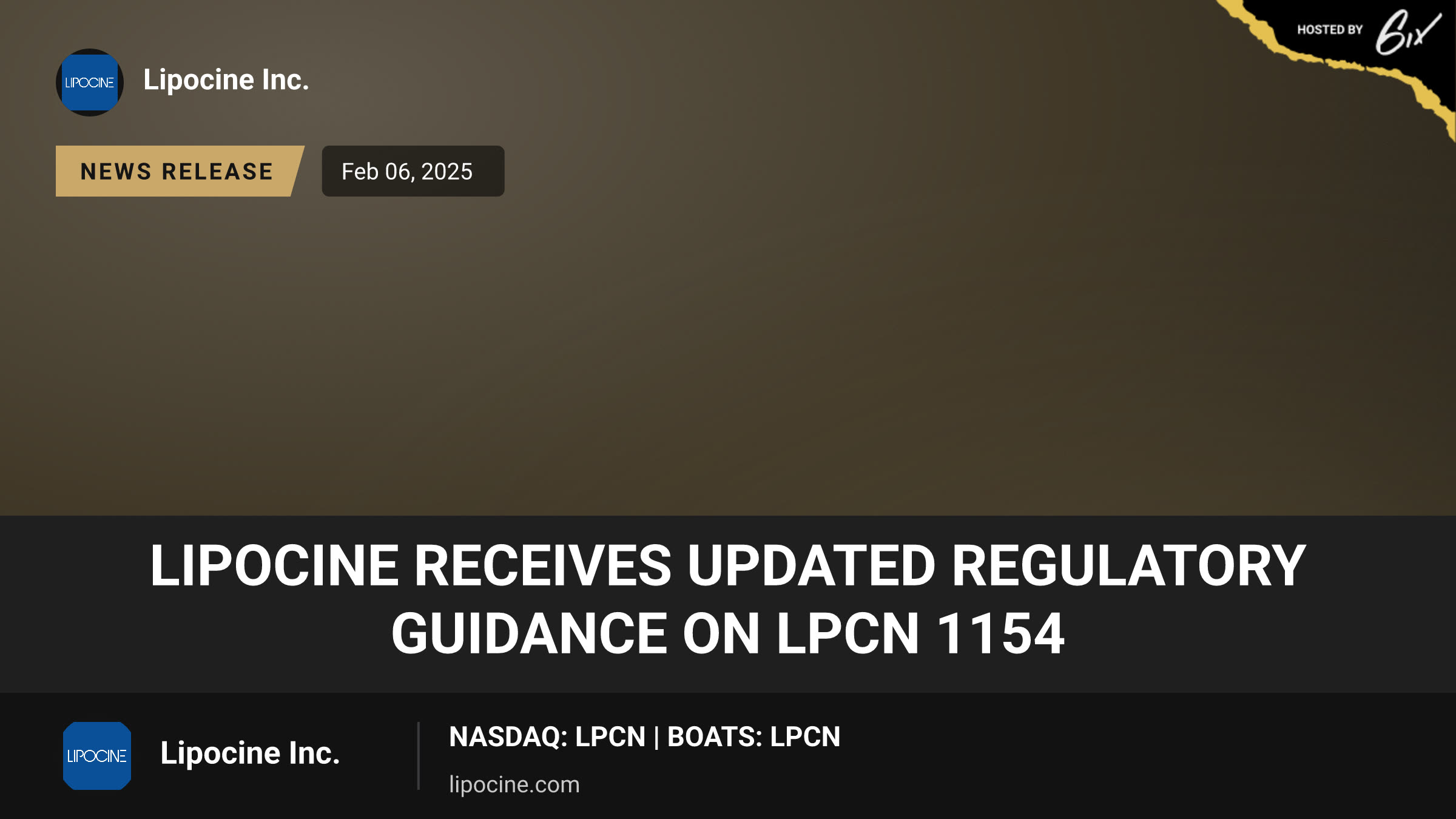 Lipocine Receives Updated Regulatory Guidance on LPCN 1154