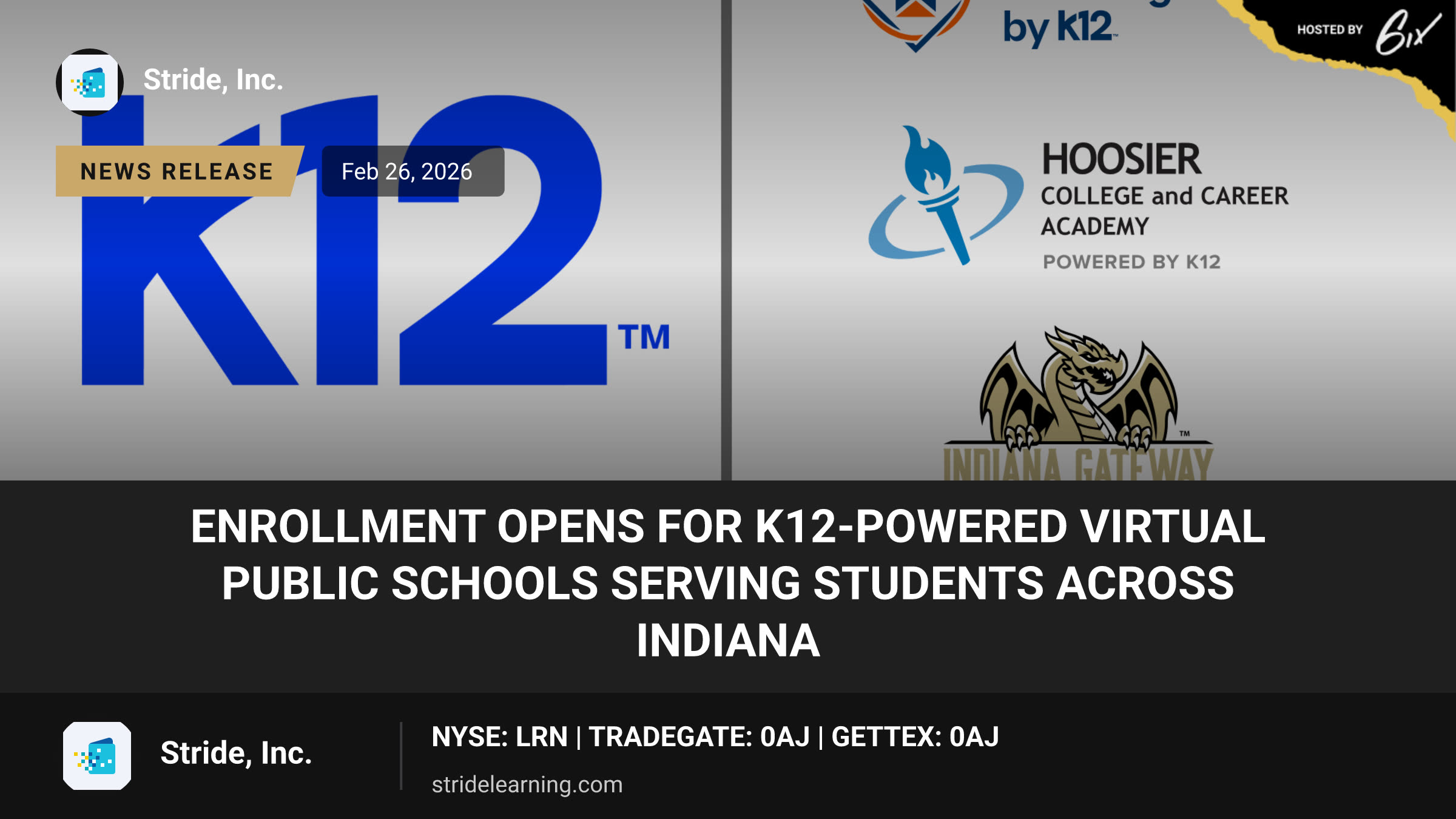 Enrollment Opens for K12-Powered Virtual Public Schools Serving Students Across Indiana