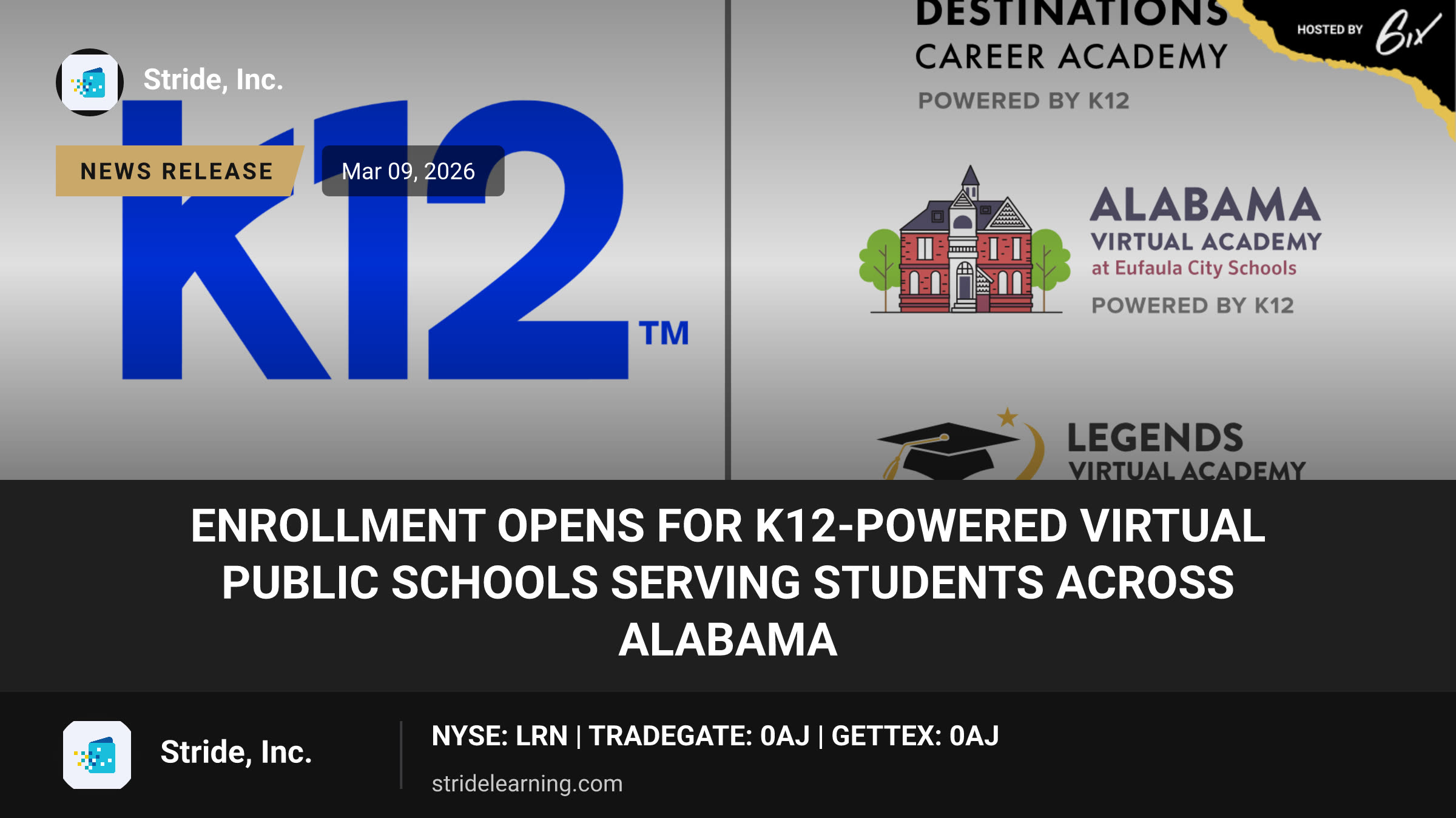 Enrollment Opens for K12-Powered Virtual Public Schools Serving Students Across Alabama