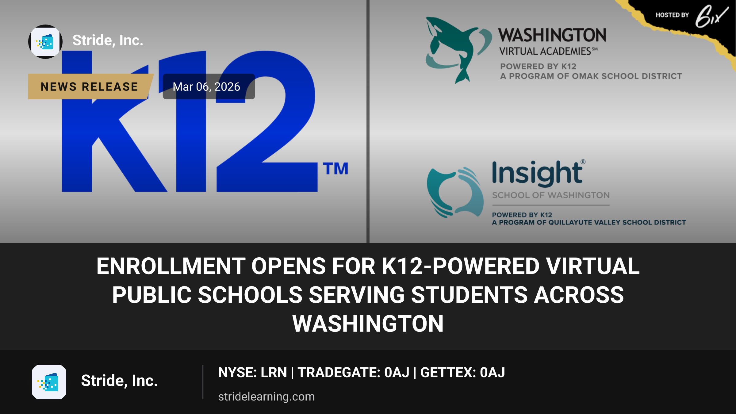 Enrollment Opens for K12-Powered Virtual Public Schools Serving Students Across Washington