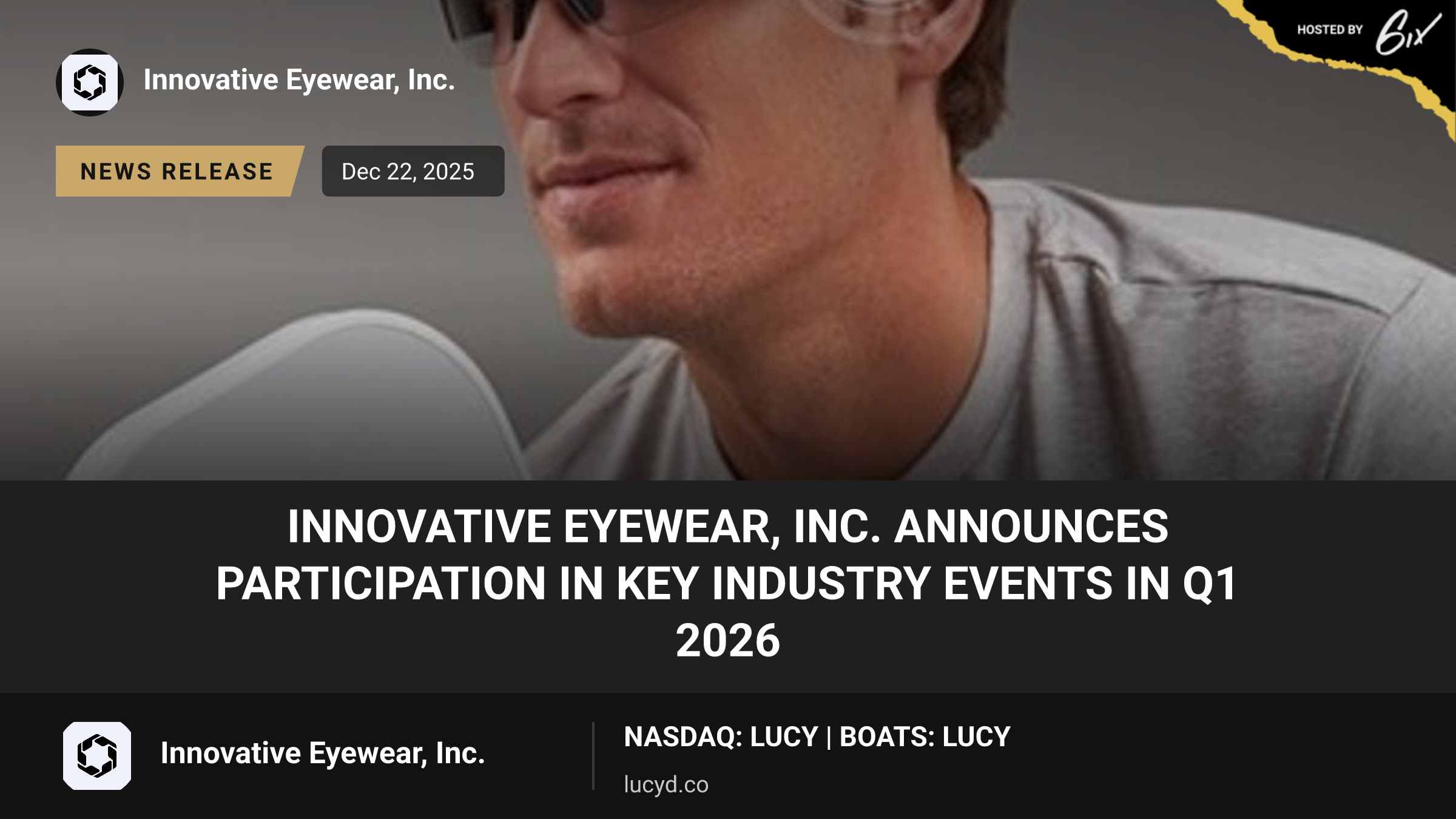 Innovative Eyewear, Inc. Announces Participation in Key Industry Events in Q1 2026