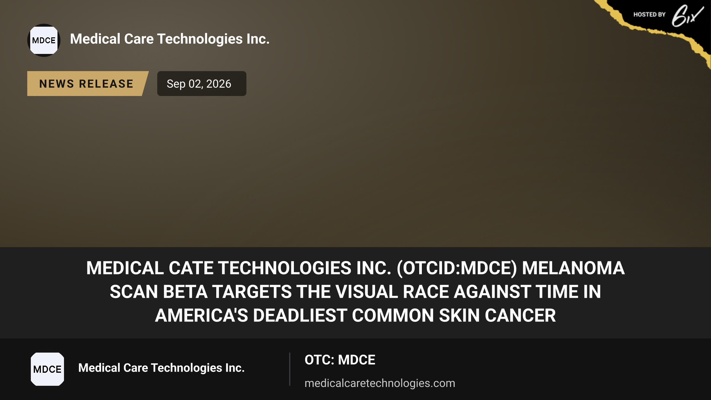 Medical Cate Technologies Inc. (OTCID:MDCE) Melanoma Scan Beta Targets the Visual Race Against Time in America's Deadliest Common Skin Cancer
