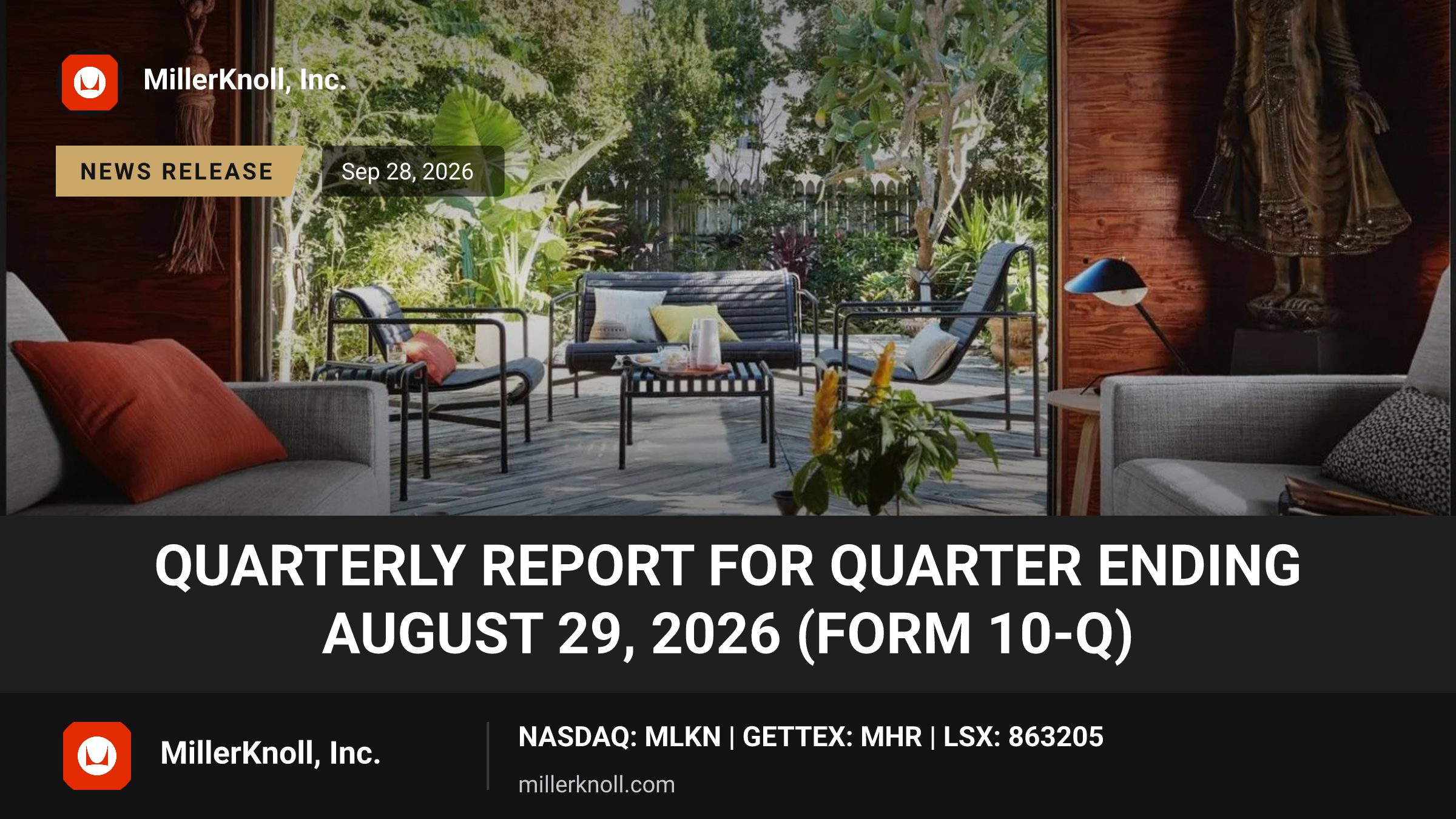 MillerKnoll: Quarterly Report for Quarter Ending August 29, 2026 (Form ...