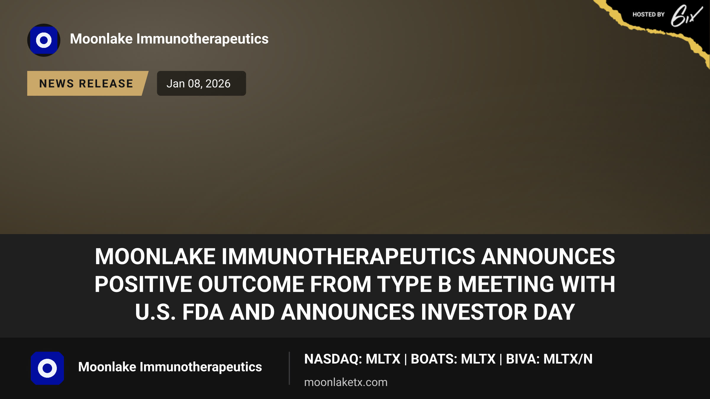 MoonLake Immunotherapeutics Announces Positive Outcome from Type B Meeting with U.S. FDA and Announces Investor Day