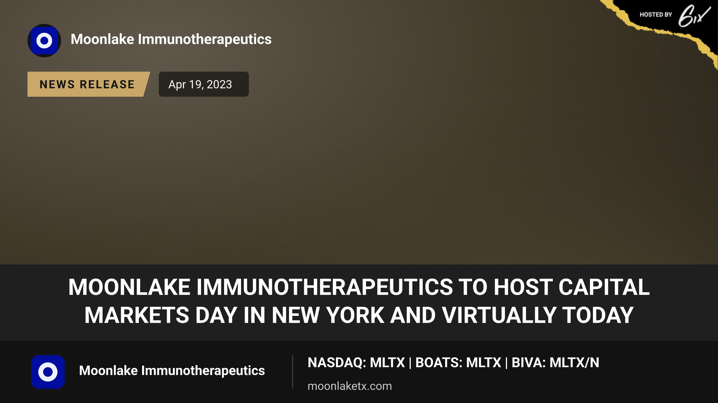 MoonLake Immunotherapeutics to host Capital Markets Day in New York and virtually today