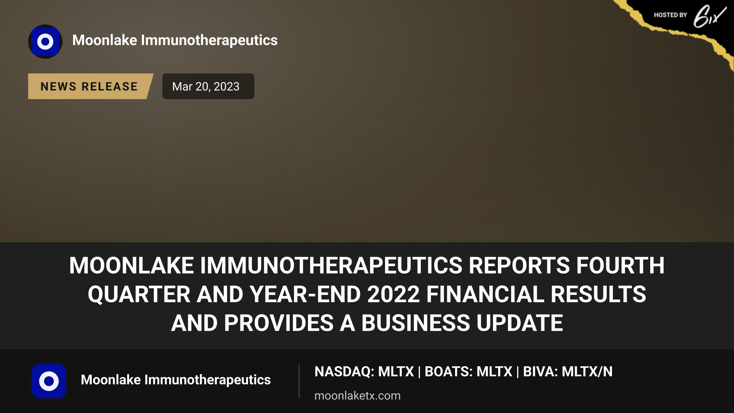 MoonLake Immunotherapeutics Reports Fourth Quarter and Year-End 2022 Financial Results and Provides a Business Update