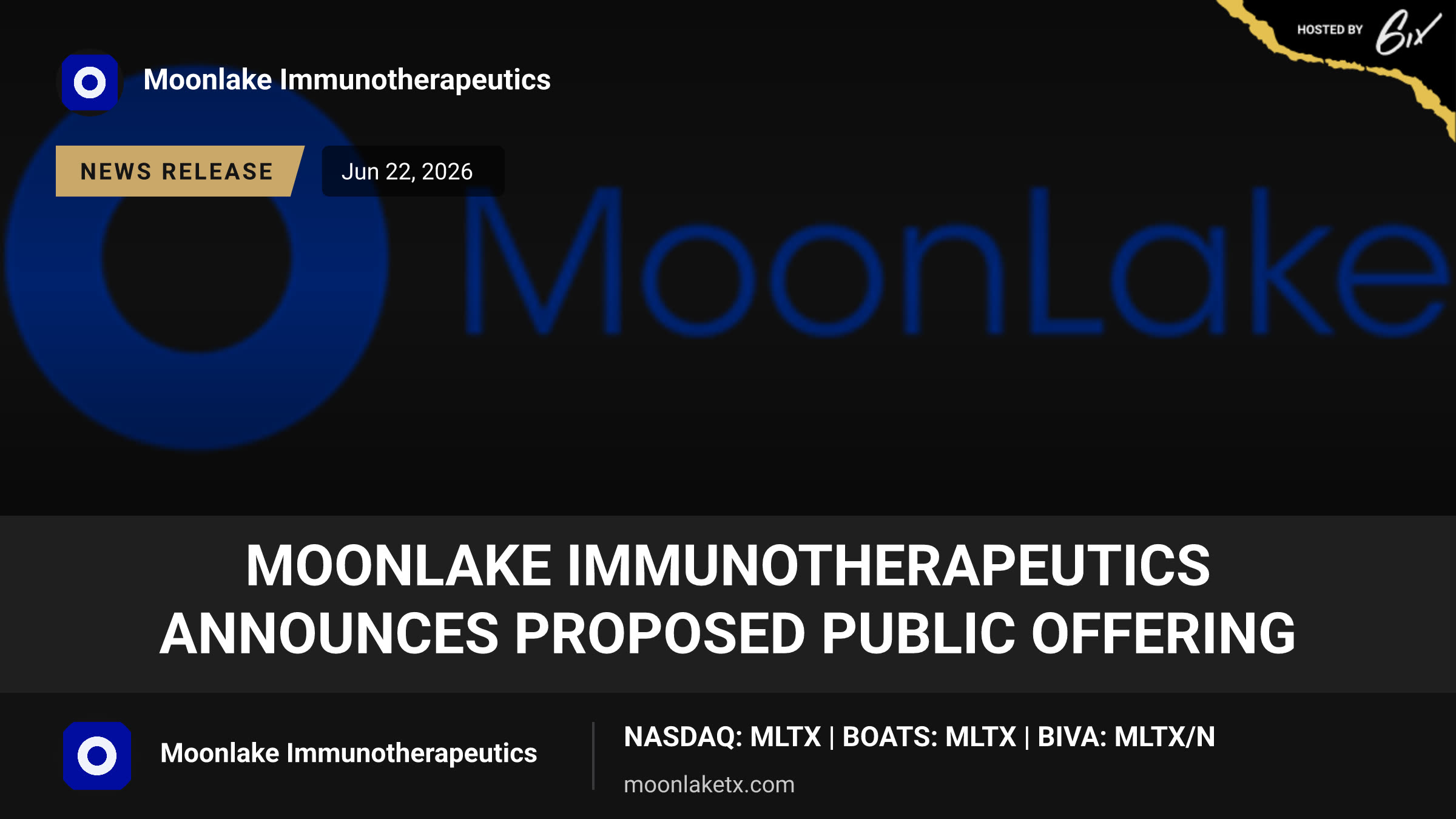 MoonLake Immunotherapeutics Announces Proposed Public Offering