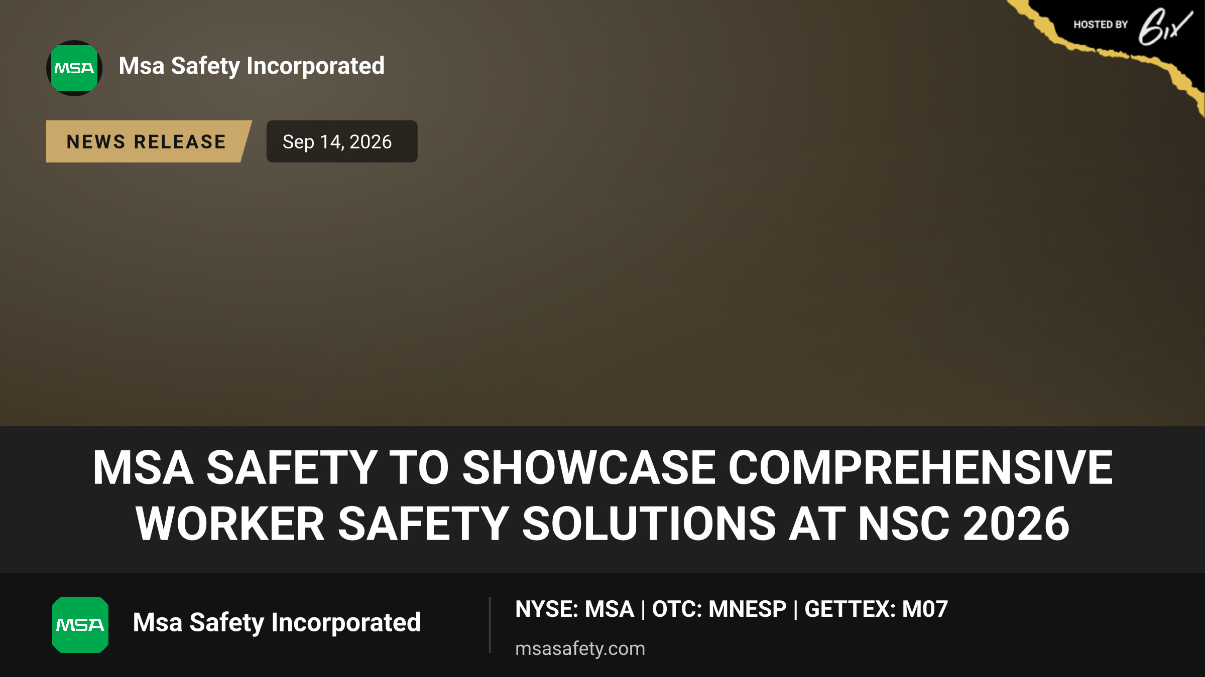 MSA Safety to Showcase Comprehensive Worker Safety Solutions at NSC 2026