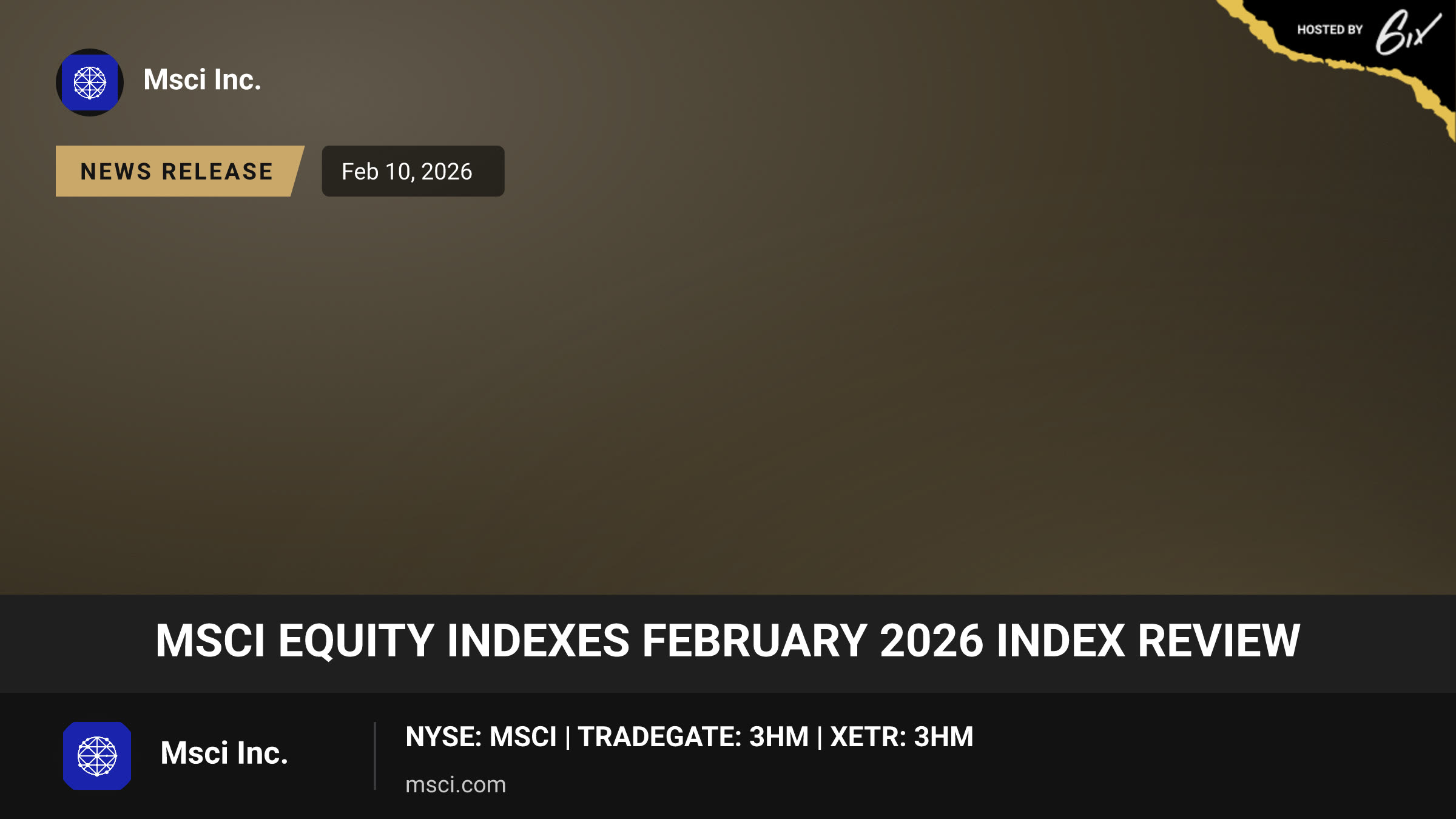 MSCI Equity Indexes February 2026 Index Review