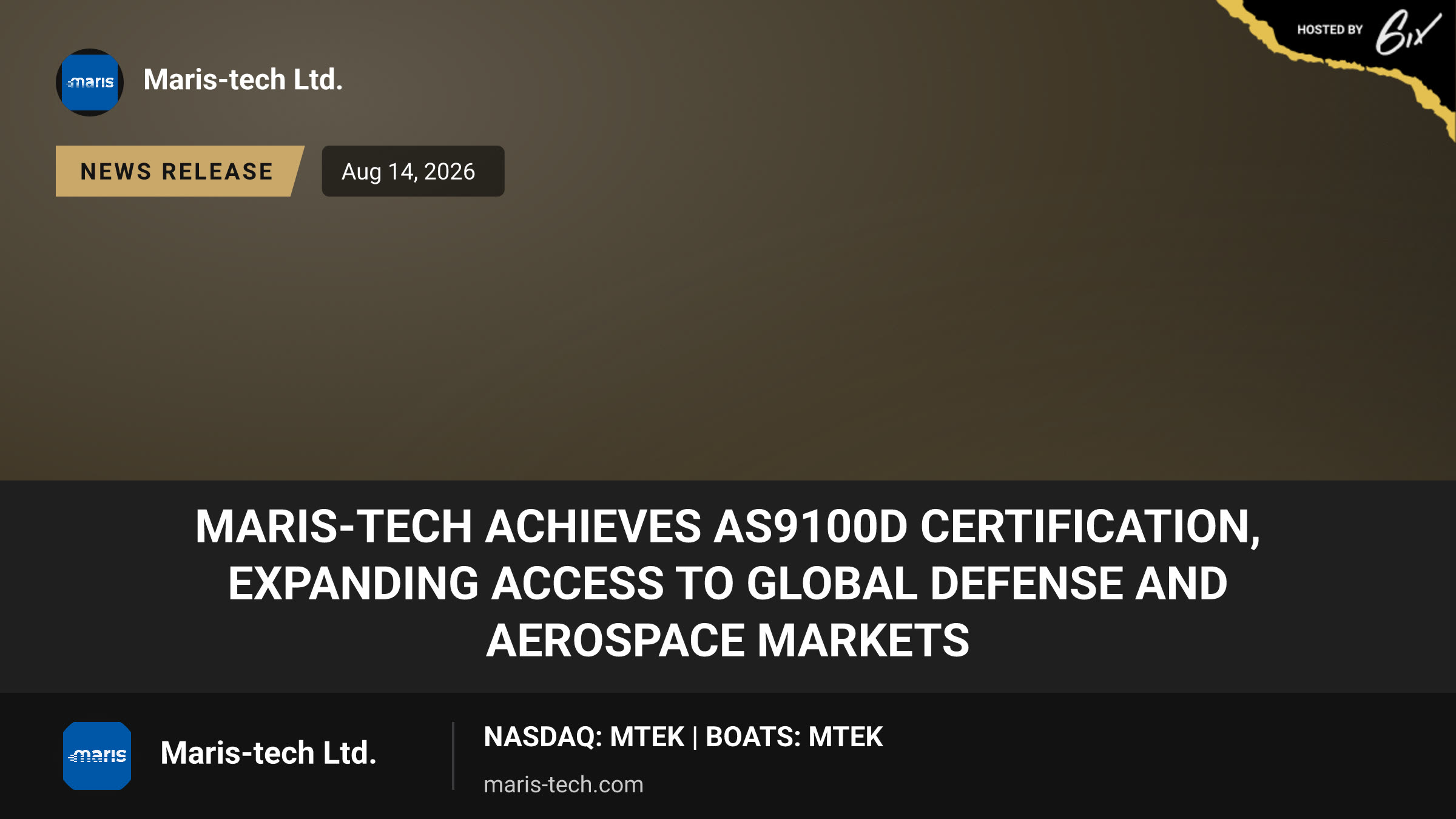Maris-Tech Achieves AS9100D Certification, Expanding Access to Global Defense and Aerospace Markets