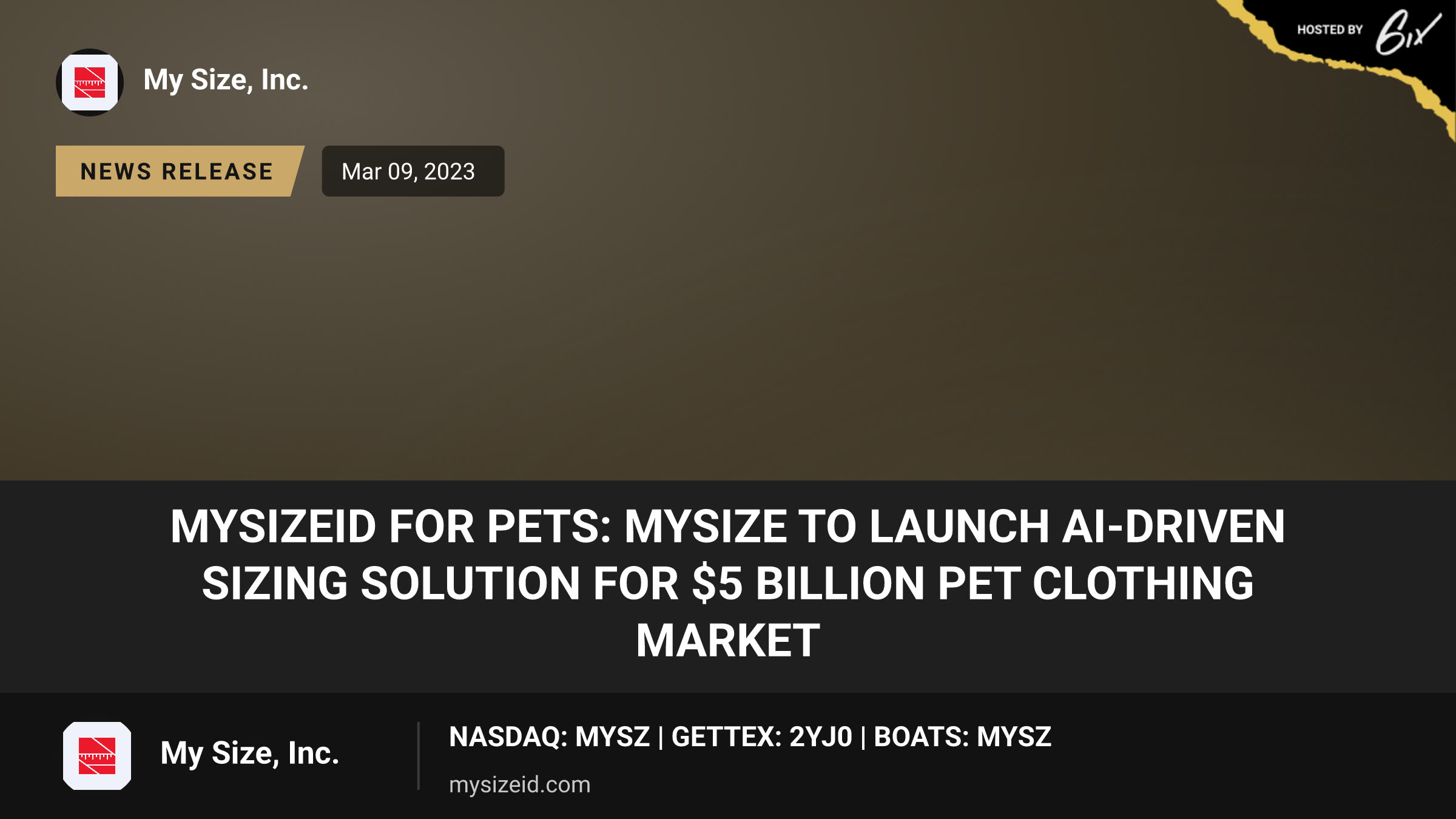 MySizeID for Pets: MySize to Launch AI-Driven Sizing Solution for $5 Billion Pet Clothing Market