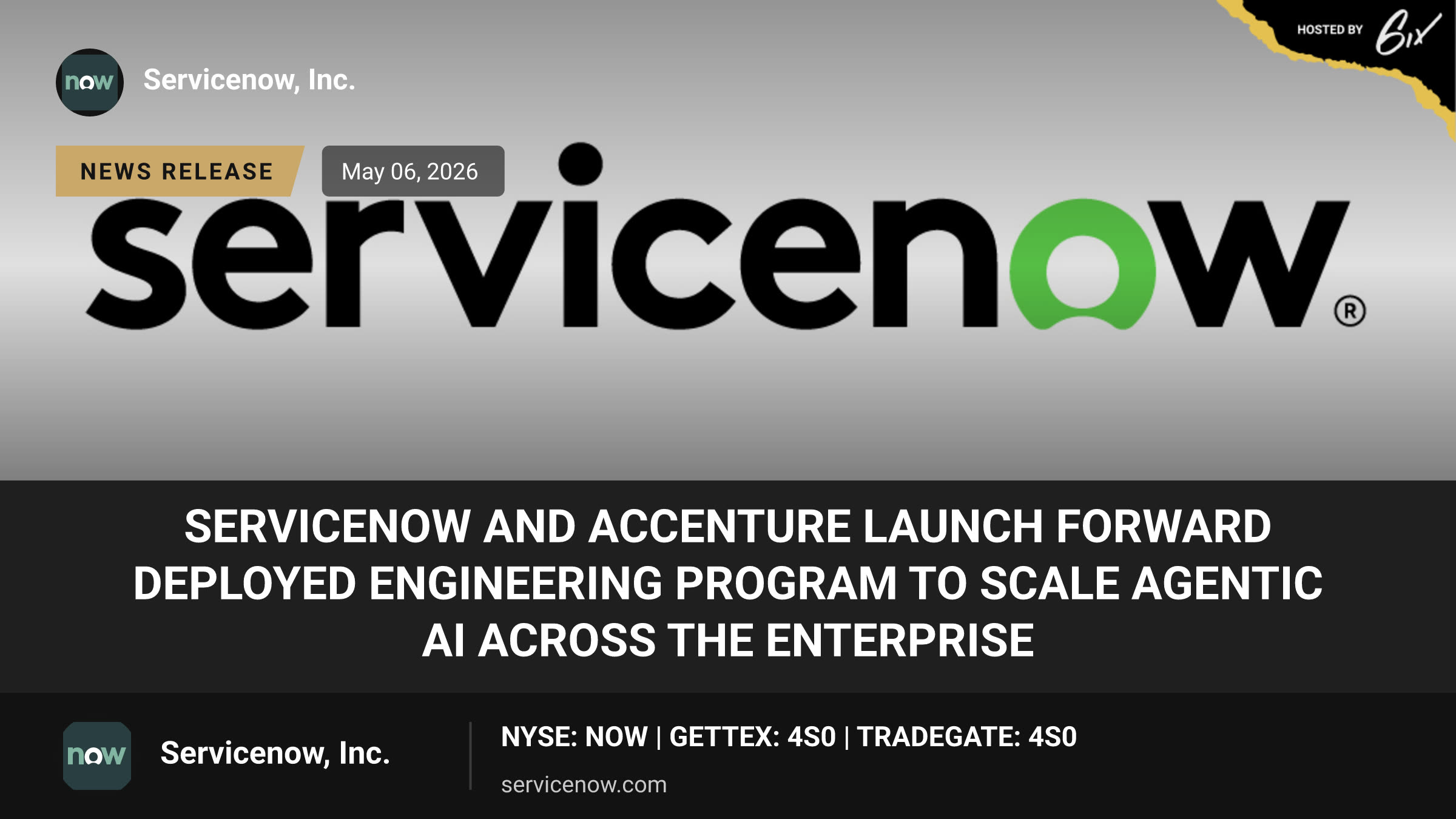 ServiceNow and Accenture launch forward deployed engineering program to scale agentic AI across the enterprise