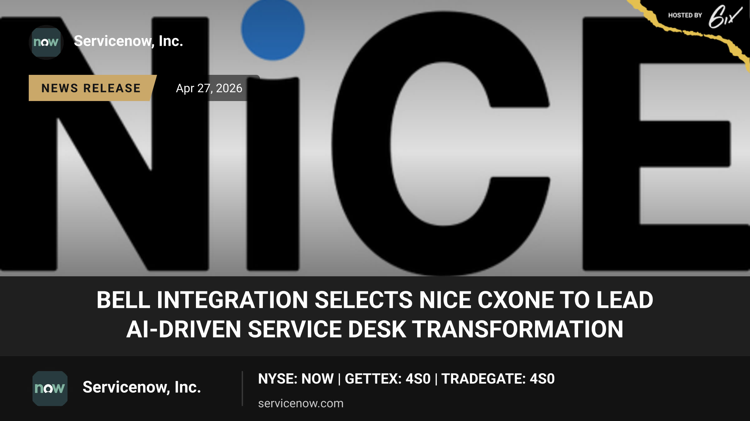 Bell Integration Selects NiCE CXone to Lead AI-Driven Service Desk Transformation