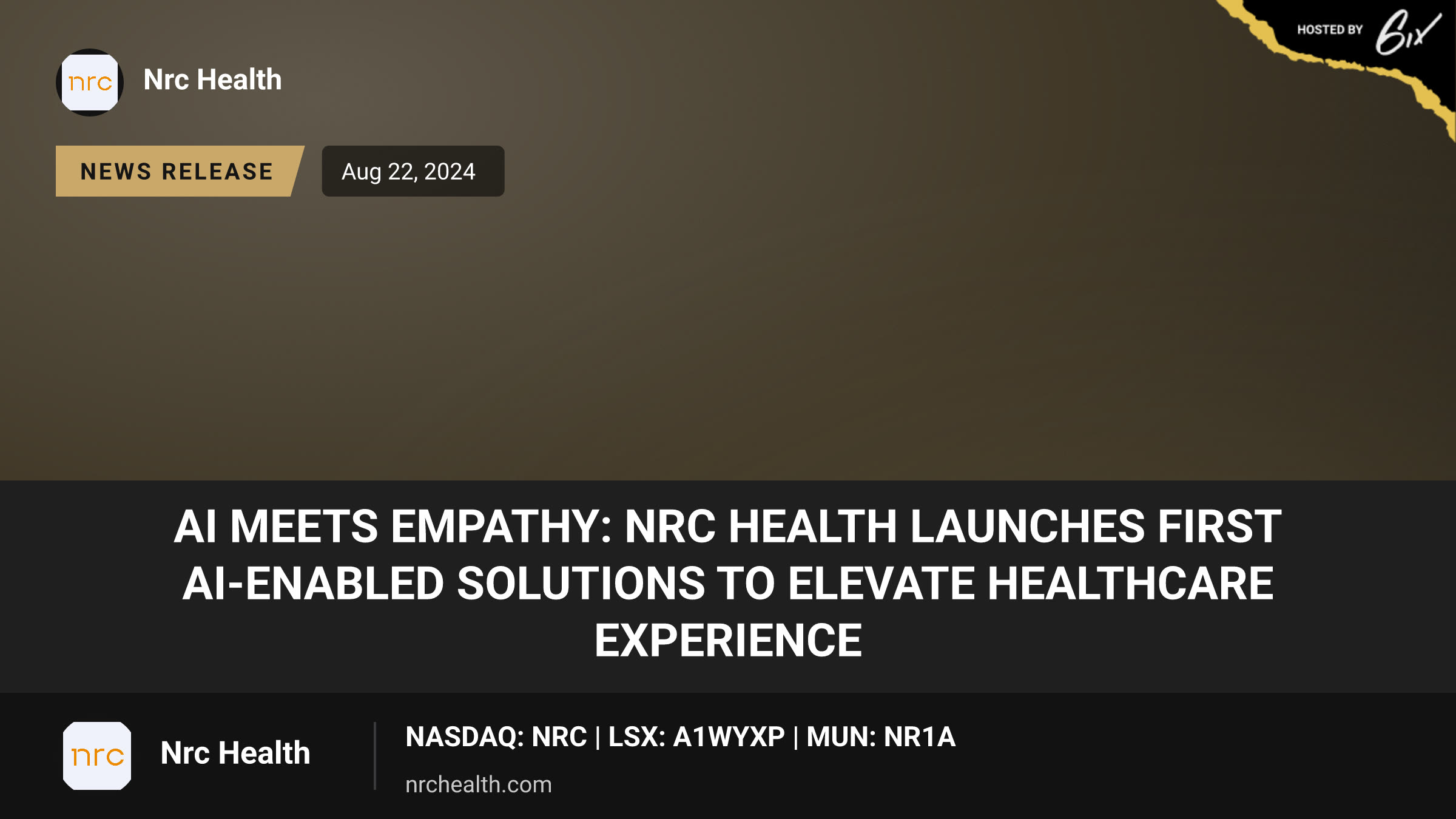 AI meets empathy: NRC Health launches first AI-enabled solutions to elevate healthcare experience