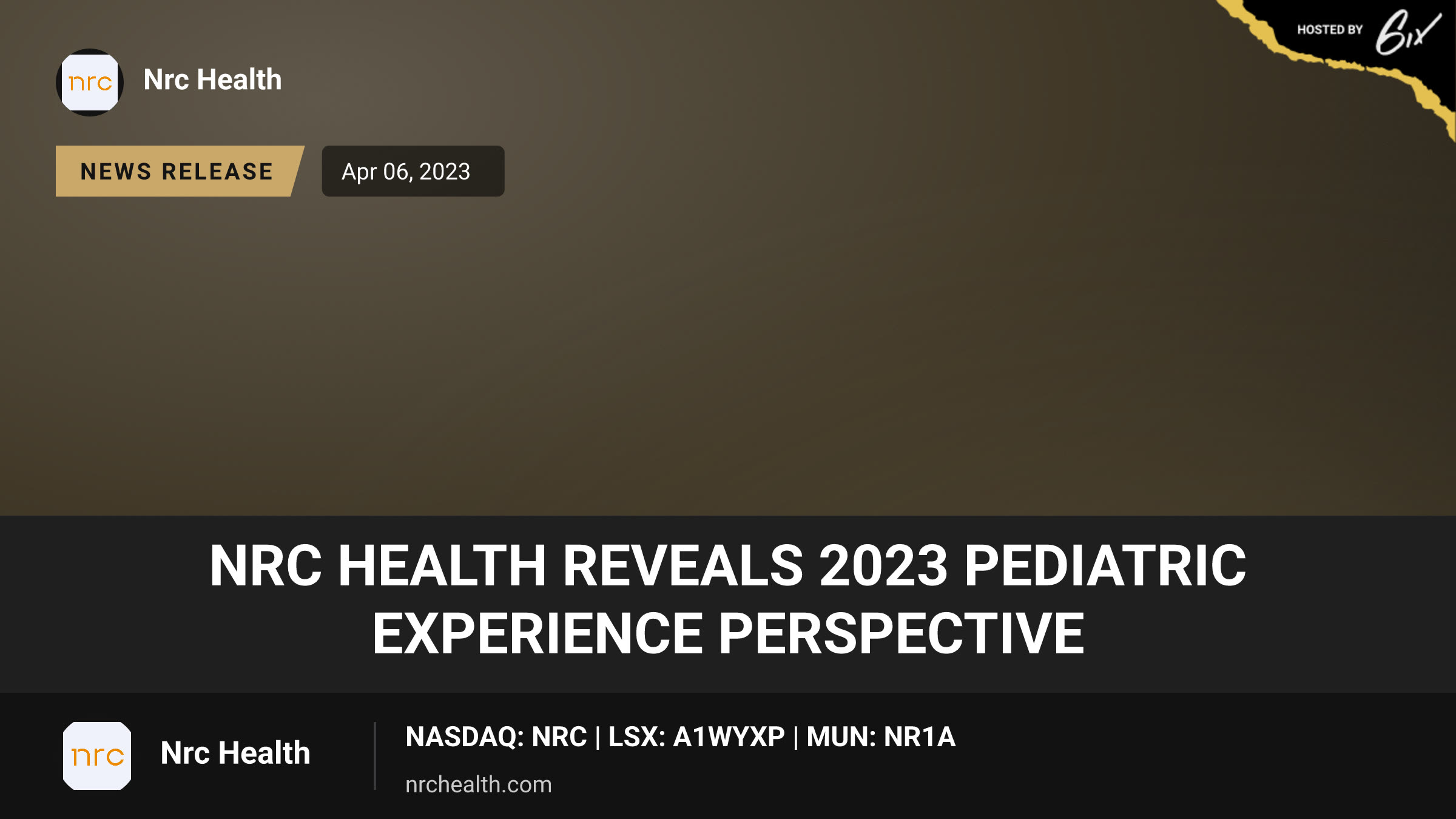 NRC Health reveals 2023 Pediatric Experience Perspective