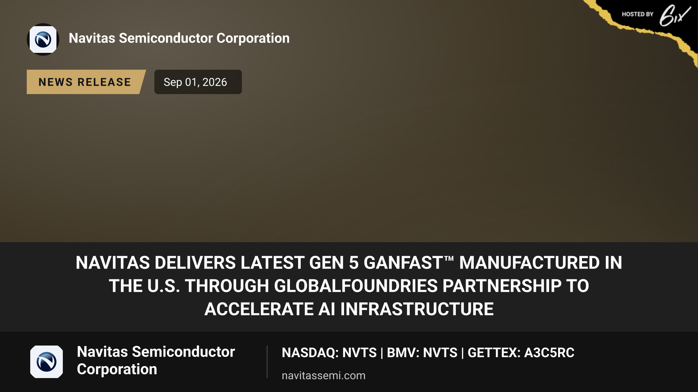 Navitas Delivers Latest Gen 5 GaNFast™ Manufactured in the U.S. Through GlobalFoundries Partnership to Accelerate AI Infrastructure