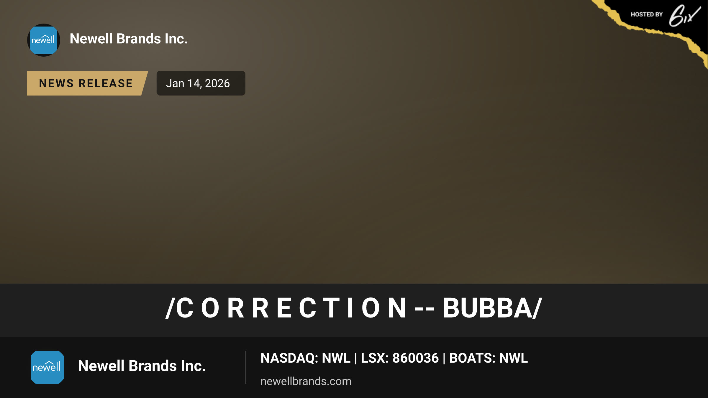 /C O R R E C T I O N -- bubba/